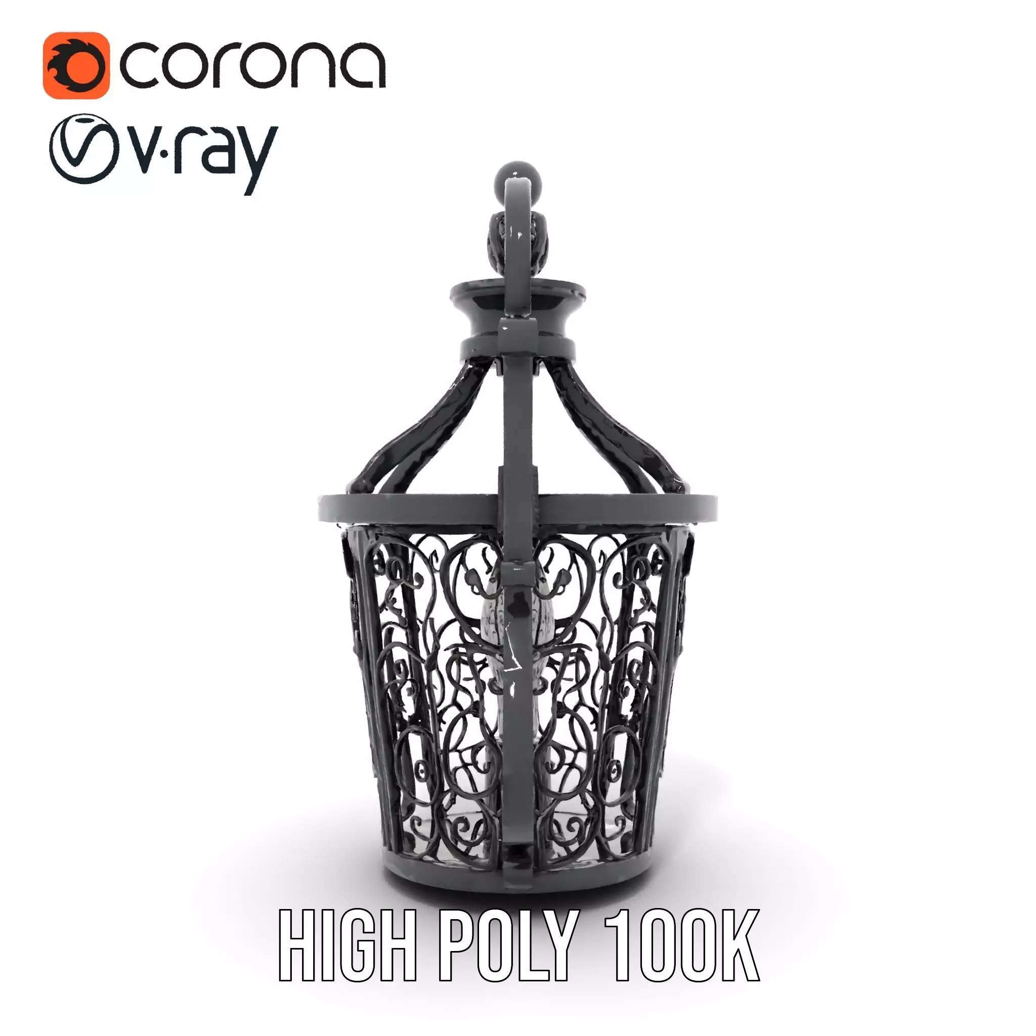 Ornate Iron Lantern model pack Low-poly 3D model_17