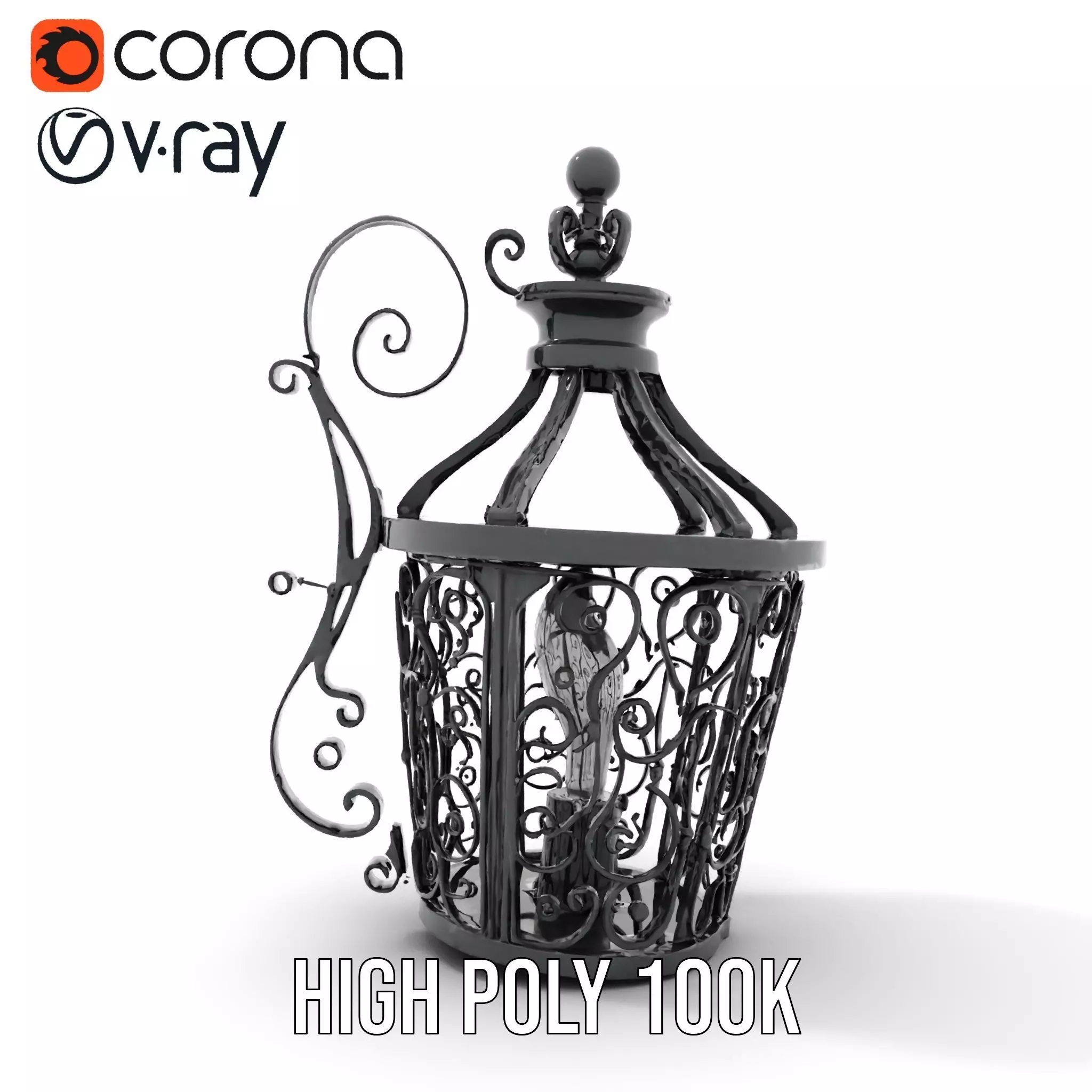 Ornate Iron Lantern model pack Low-poly 3D model_19