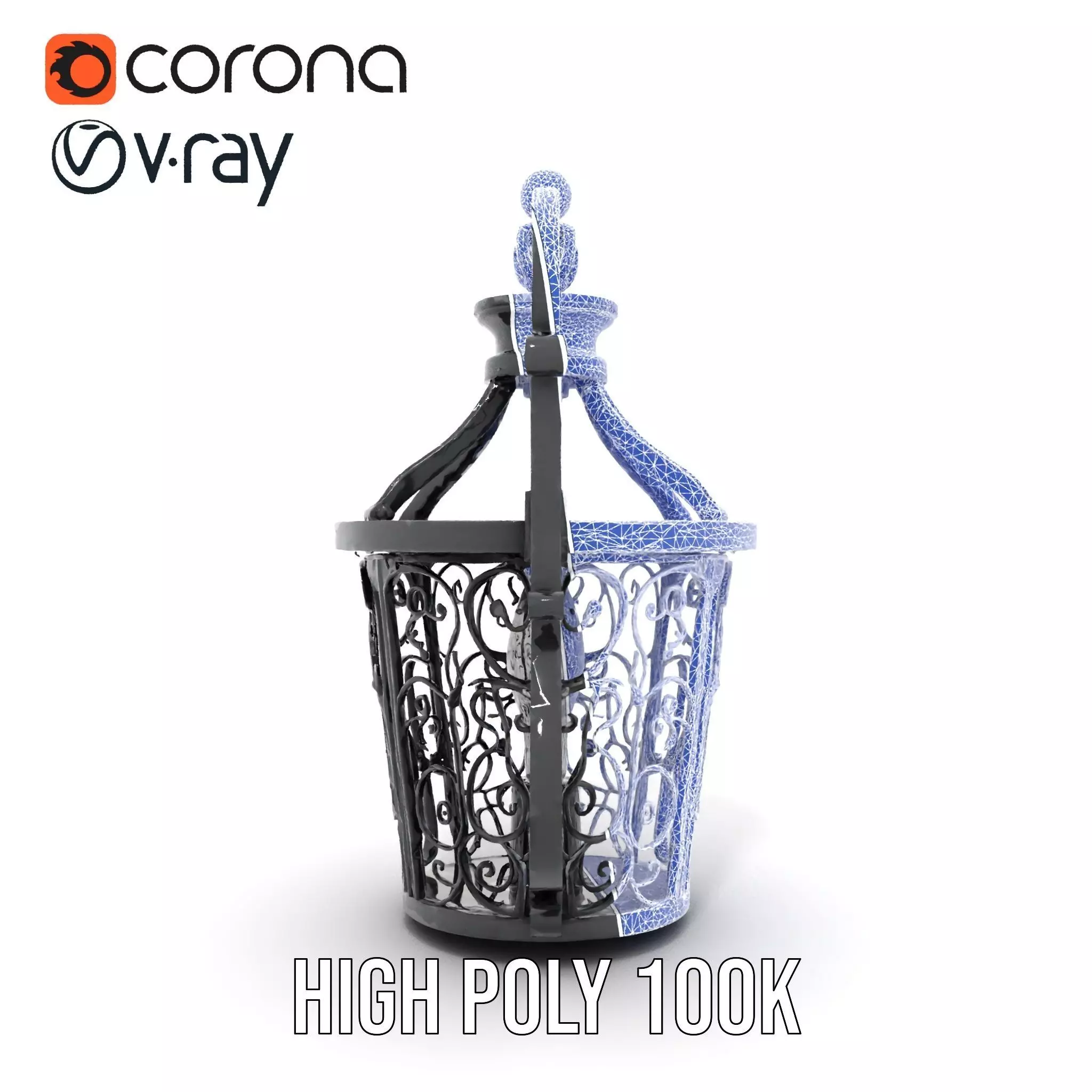 Ornate Iron Lantern model pack Low-poly 3D model_27