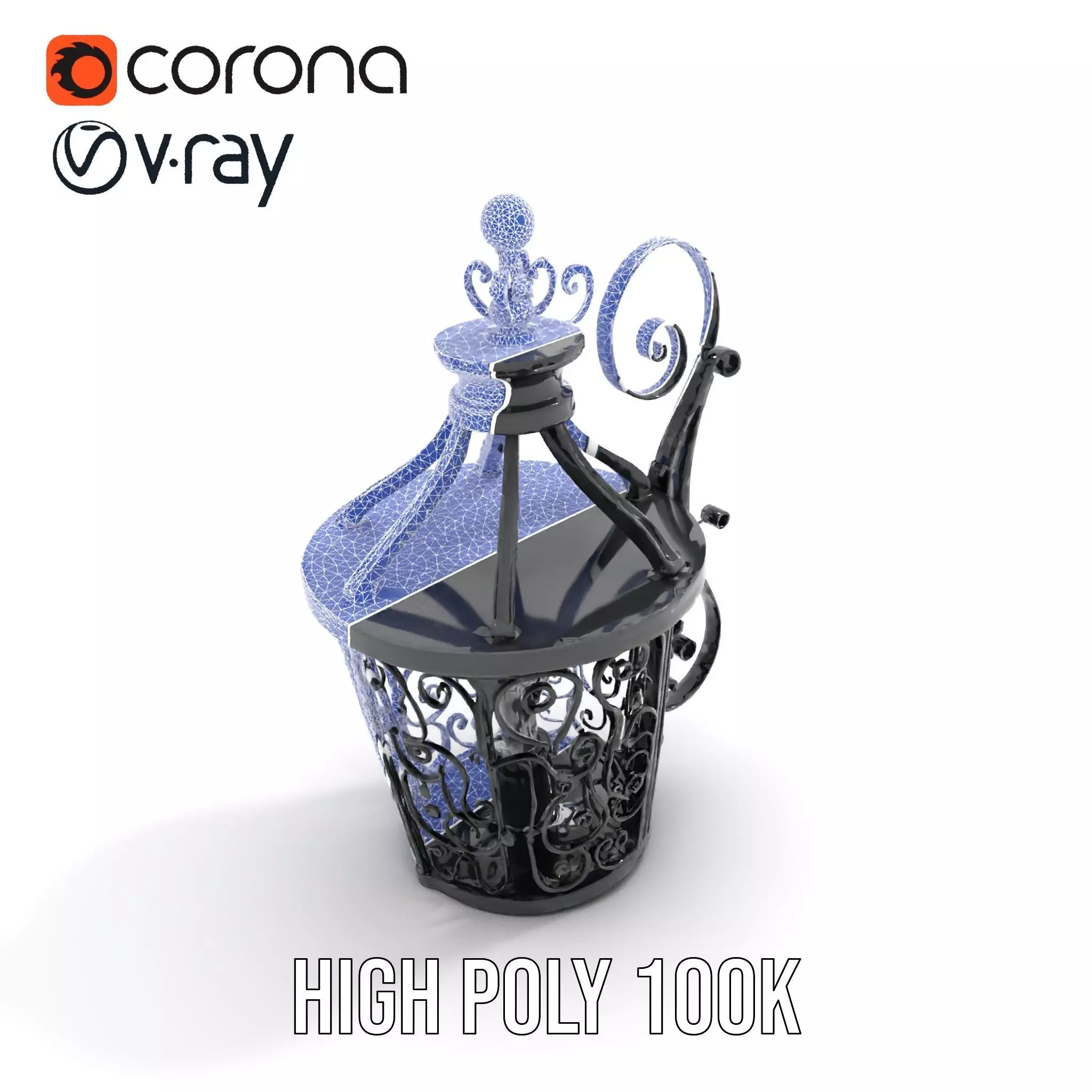 Ornate Iron Lantern model pack Low-poly 3D model_25
