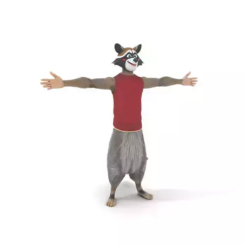 Raccoon Character Red Vest model pack