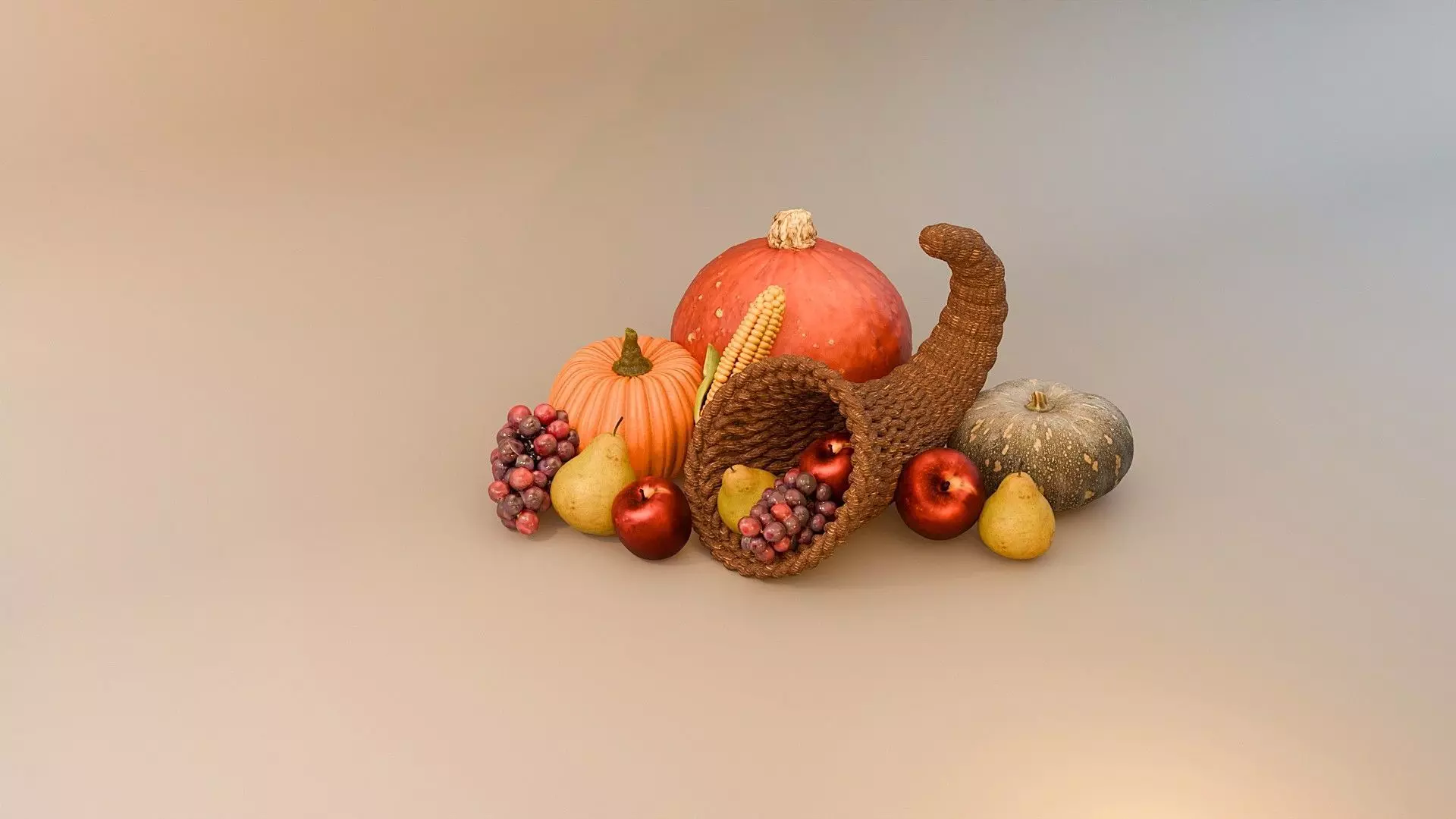 Cornucopia Horn of Abundance Miniature 3D Models 3D print model_3