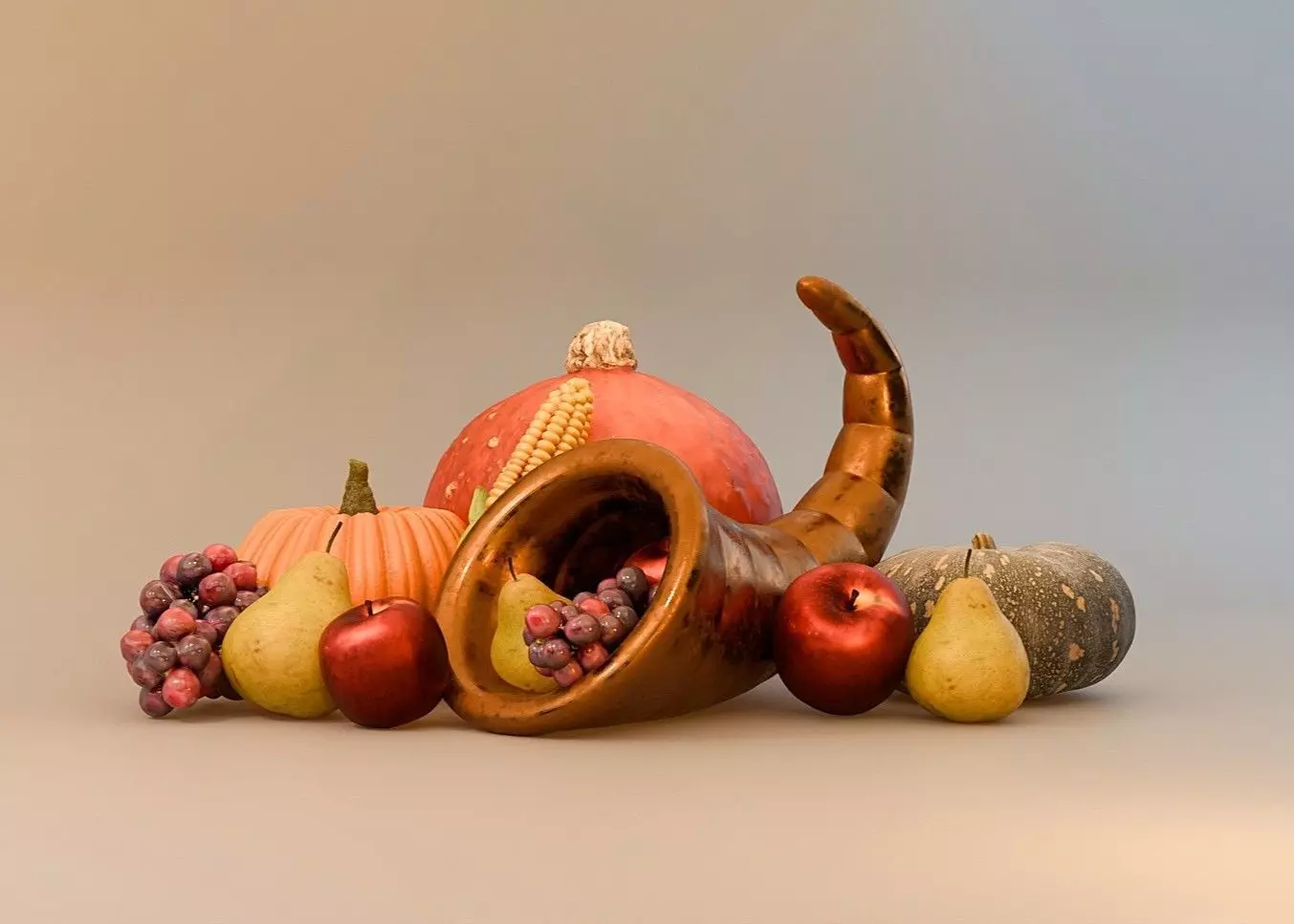 Cornucopia Horn of Abundance Miniature 3D Models 3D print model_1