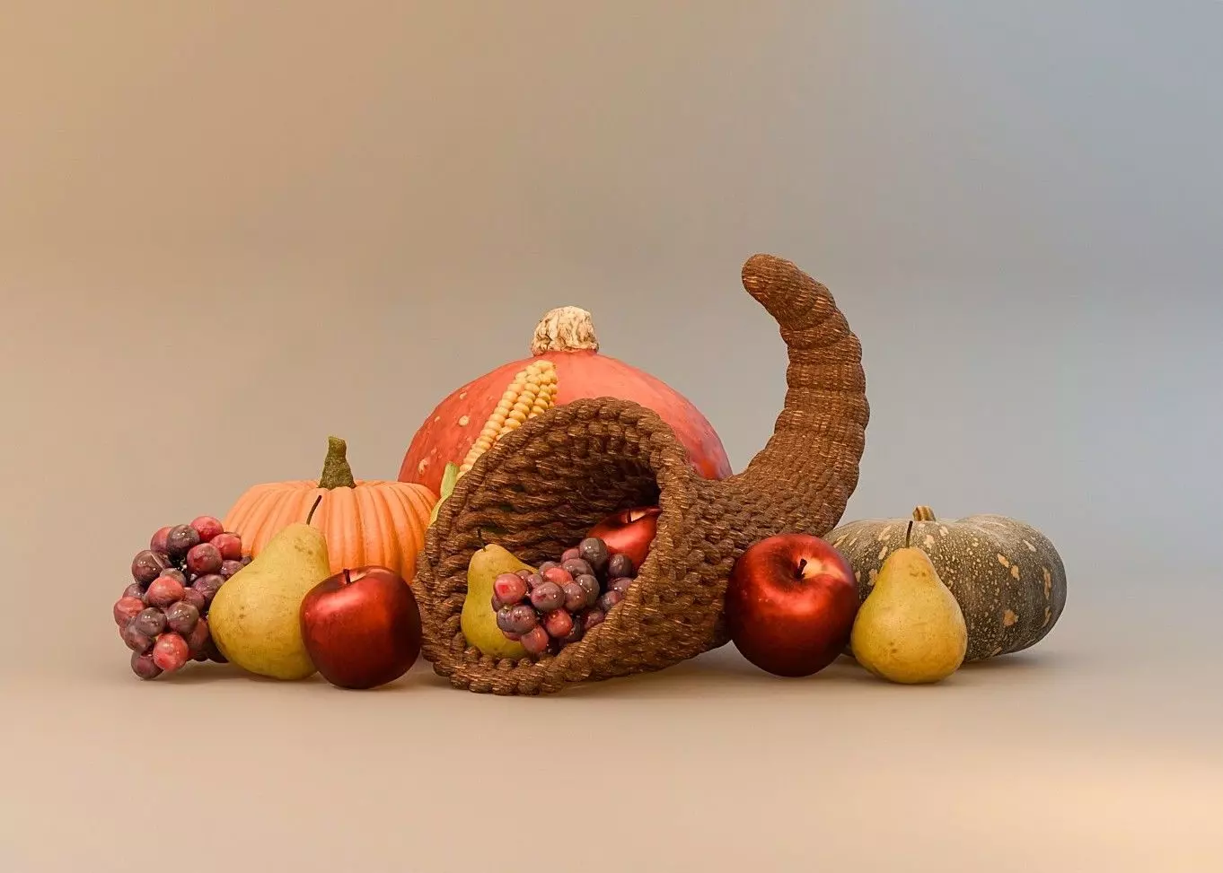 Cornucopia Horn of Abundance Miniature 3D Models 3D print model_0