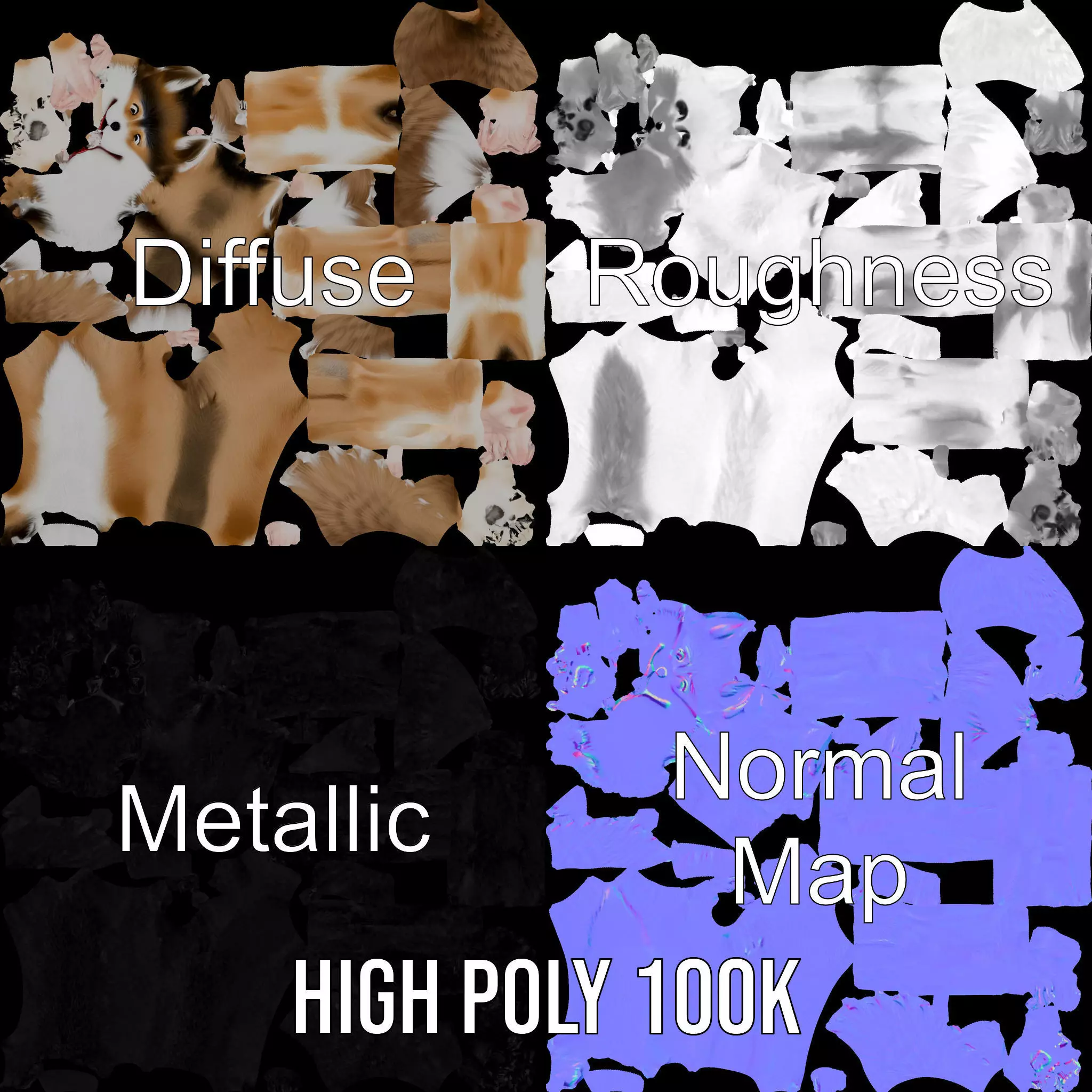 Fox Creature model pack Low-poly 3D model_4