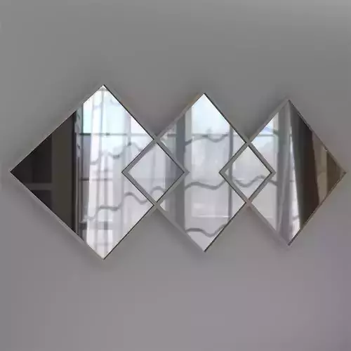 Modern Geometric Wall Mirror  Low poly 3D models