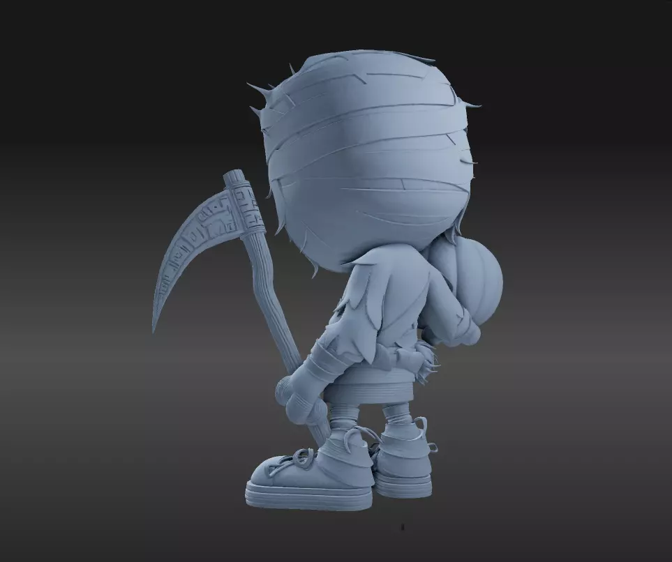 Chibi Mummy Child Figure STL File Halloween Decoration 3D print model_10