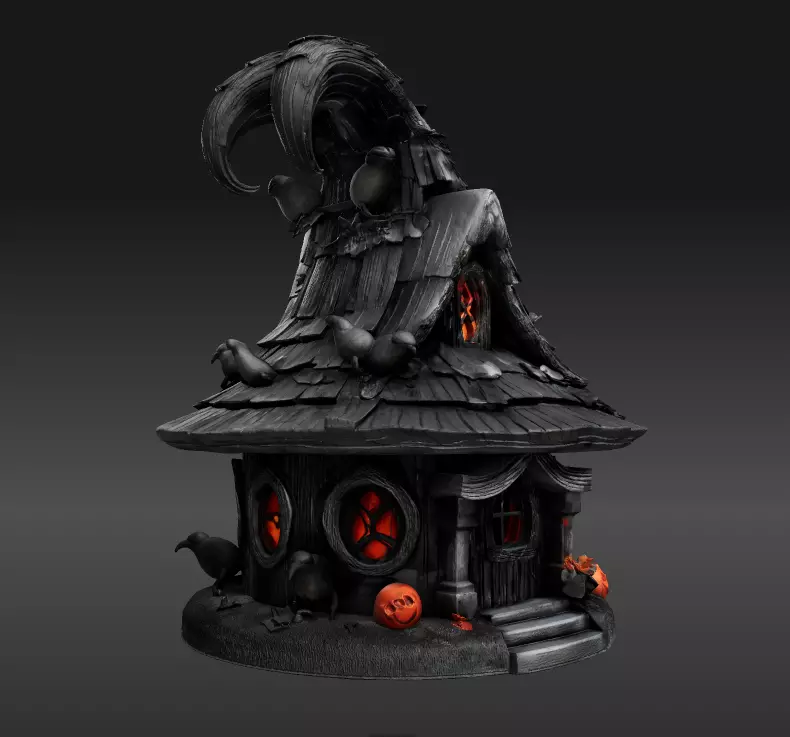 Witch Fairy House Cottage 3D STL Print File 3D print model_2
