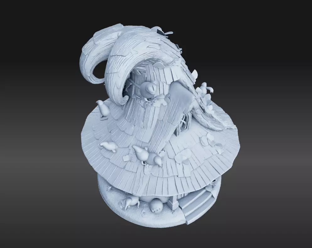 Witch Fairy House Cottage 3D STL Print File 3D print model_9