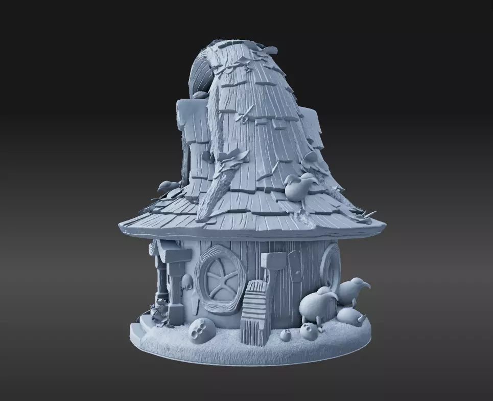 Witch Fairy House Cottage 3D STL Print File 3D print model_8