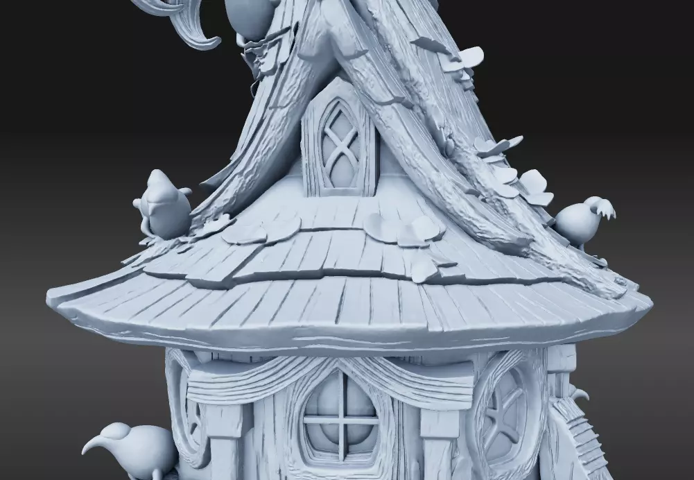 Witch Fairy House Cottage 3D STL Print File 3D print model_10