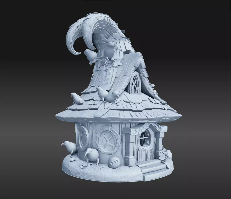 Witch Fairy House Cottage 3D STL Print File 3D print model_3