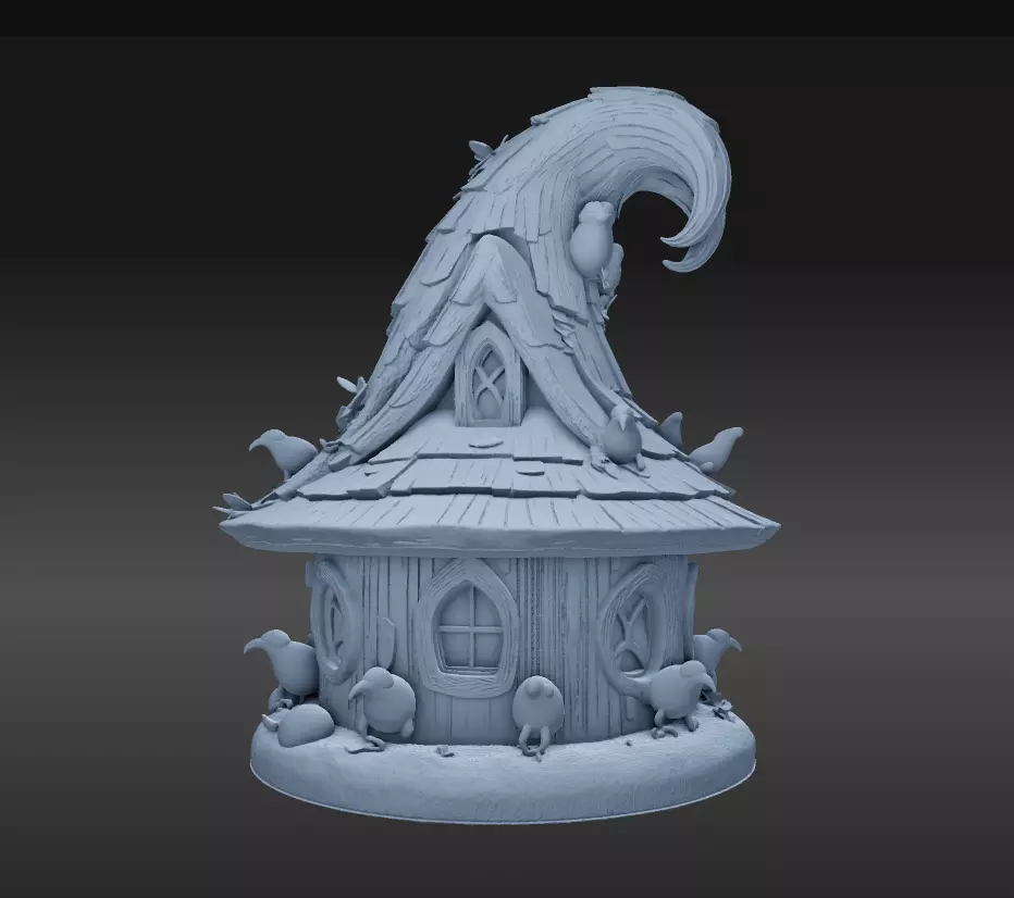 Witch Fairy House Cottage 3D STL Print File 3D print model_7