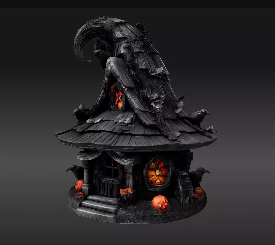 Witch Fairy House Cottage 3D STL Print File 3D print model_4