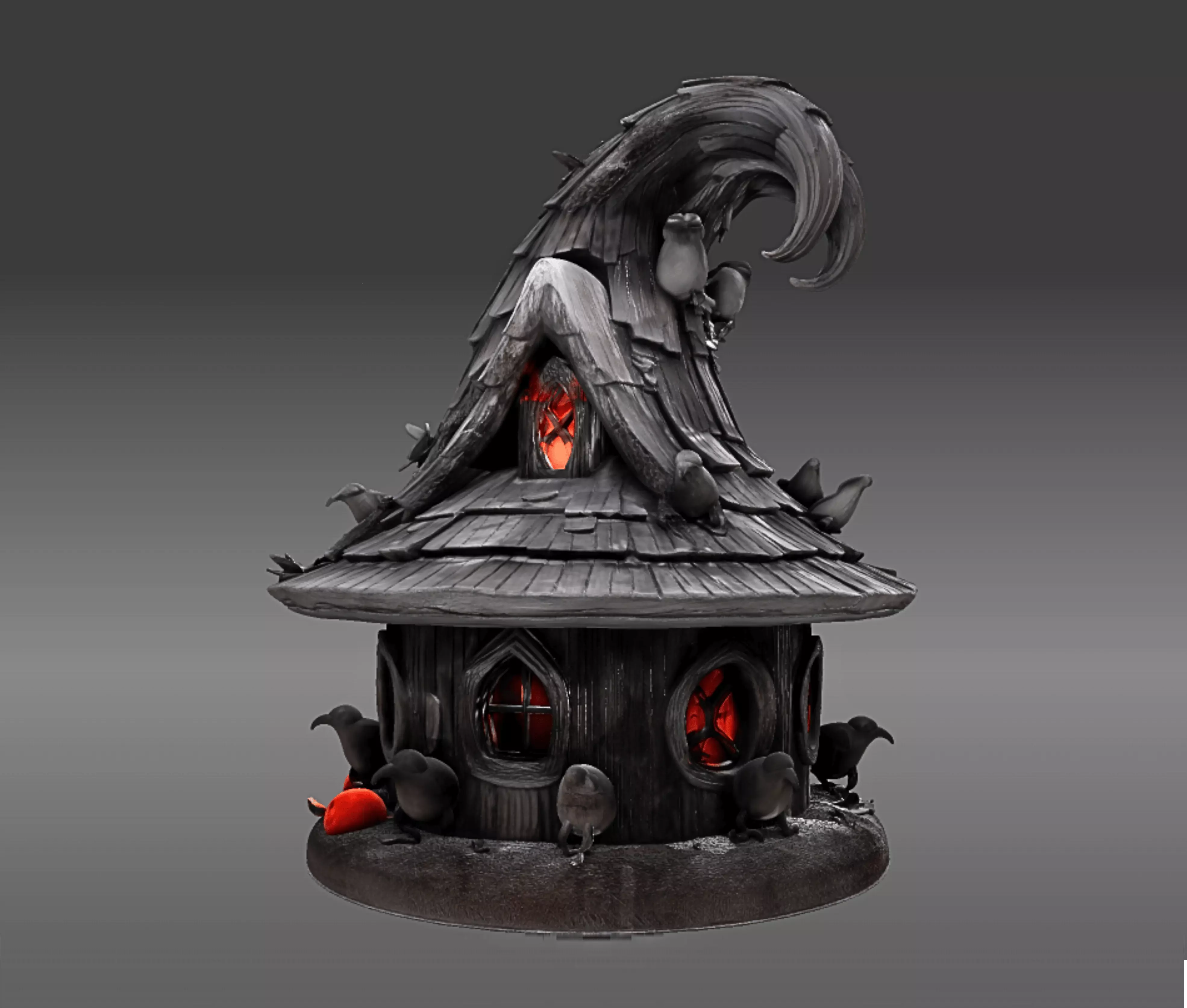 Witch Fairy House Cottage 3D STL Print File 3D print model_6