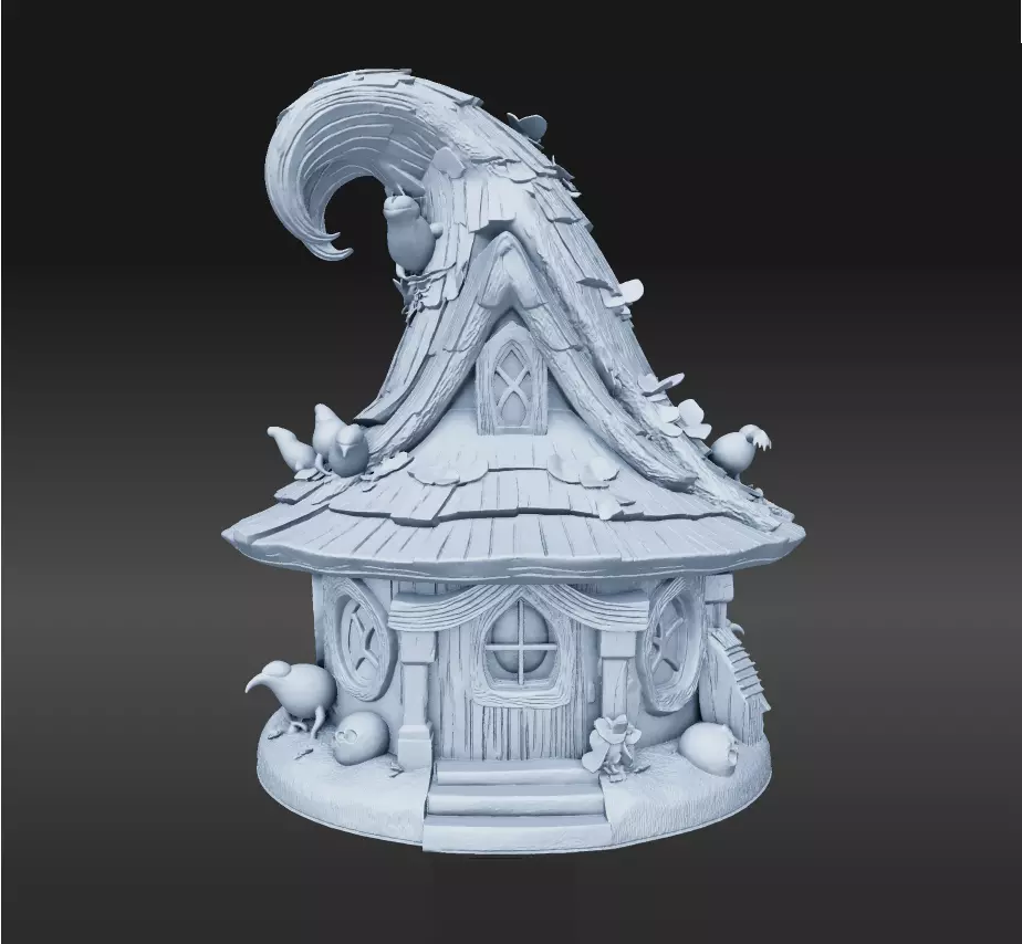 Witch Fairy House Cottage 3D STL Print File 3D print model_1