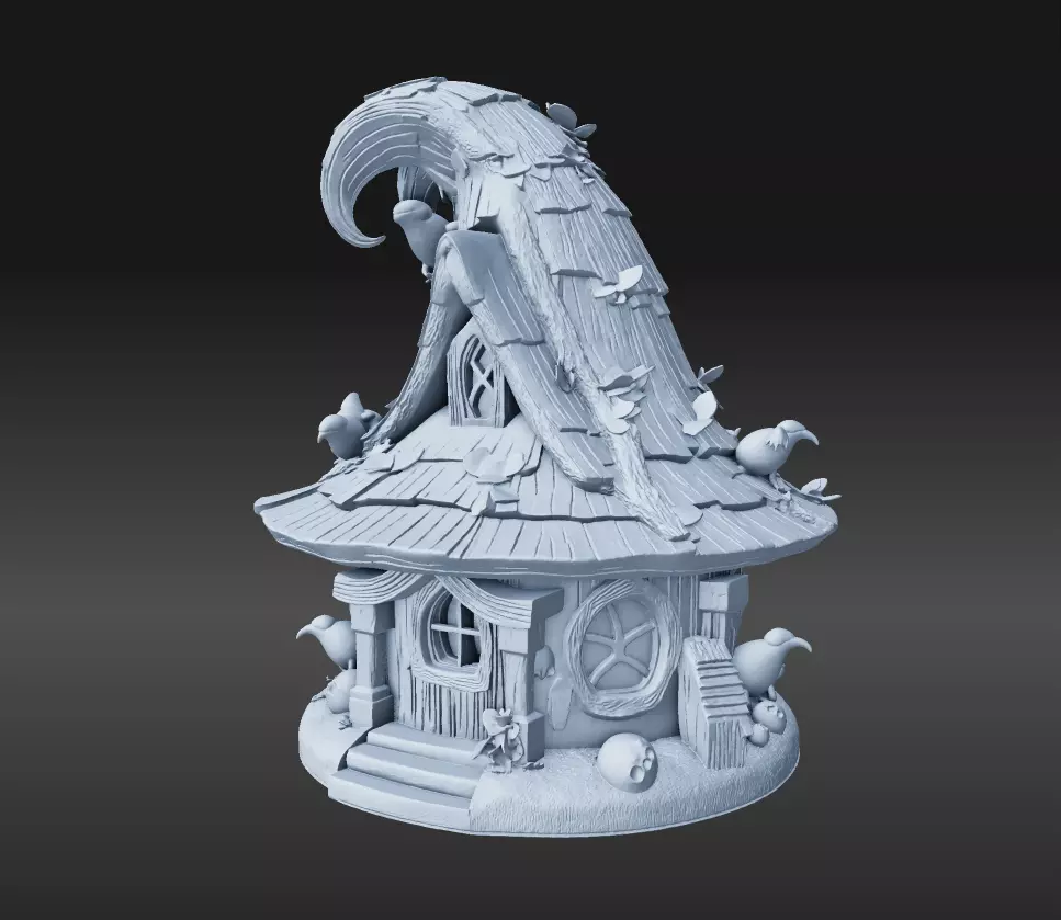 Witch Fairy House Cottage 3D STL Print File 3D print model_5