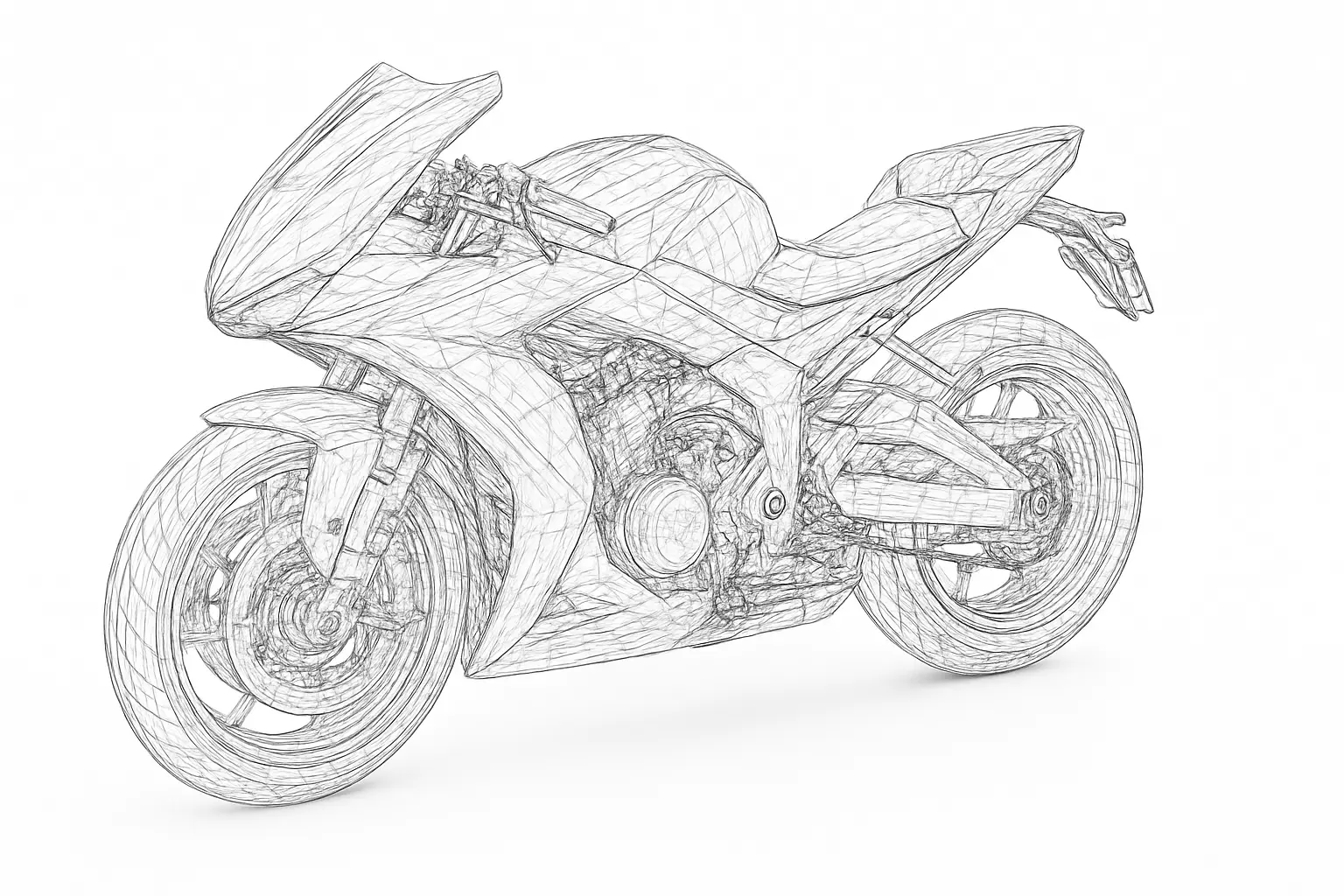 Low Poly and Mid Poly Sport Motorcycle 3D Model Game Ready Asset Free low-poly 3D model_2