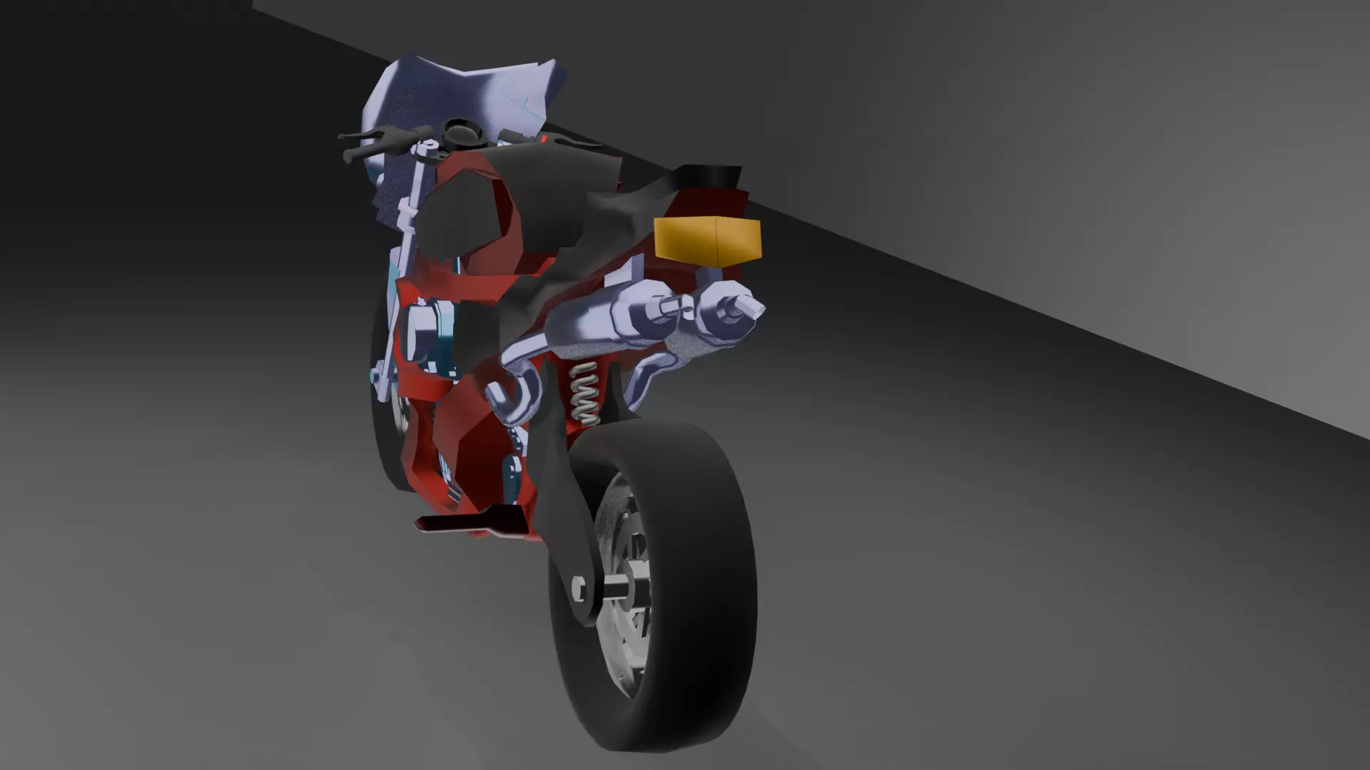 Low Poly and Mid Poly Sport Motorcycle 3D Model Game Ready Asset Free low-poly 3D model_4