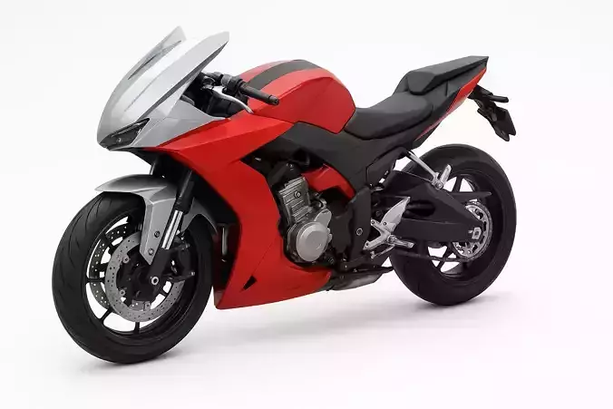 Low Poly and Mid Poly Sport Motorcycle 3D Model Game Ready Asset Free low-poly 3D model