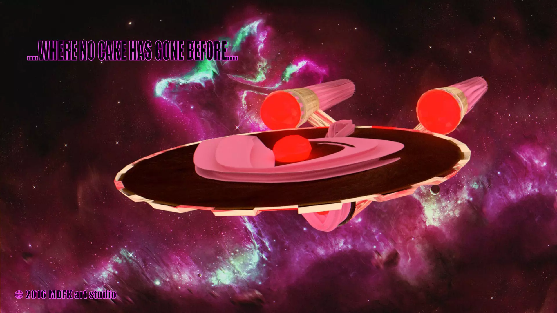 Cake Starship Free low-poly 3D model