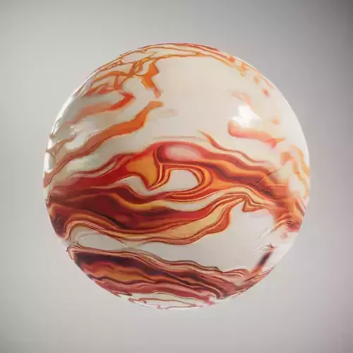 HQ PBR Textures Set Marble Orange Veined Texture