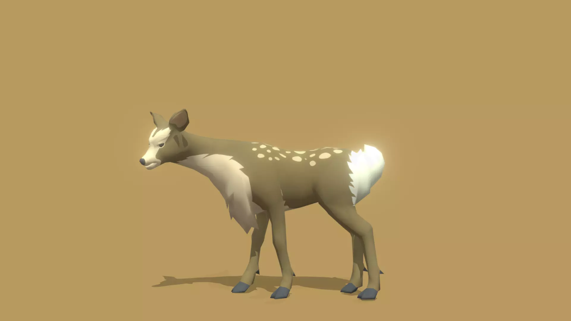 Deer - Animated Low-poly 3D model_1