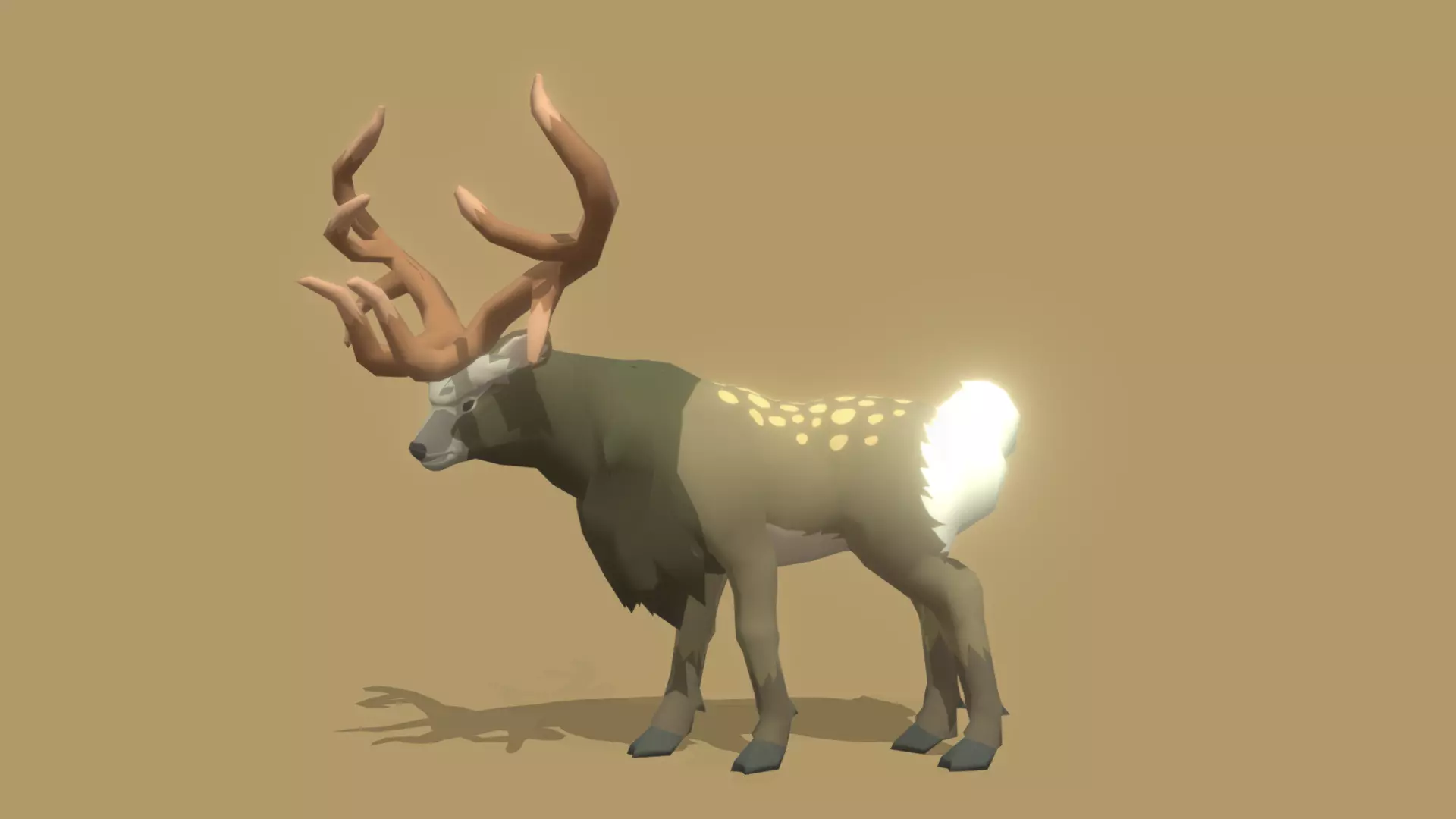 Deer - Animated Low-poly 3D model_0