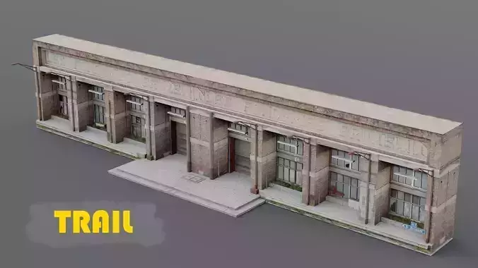 Industrial Factory Low-poly 3D model