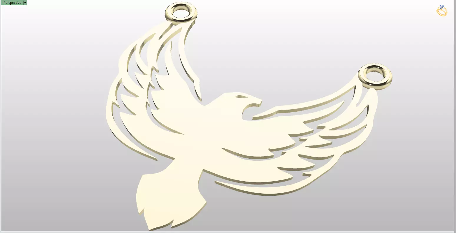 The Majestic Eagle Pendant CAD File Item 24 3D print model_0