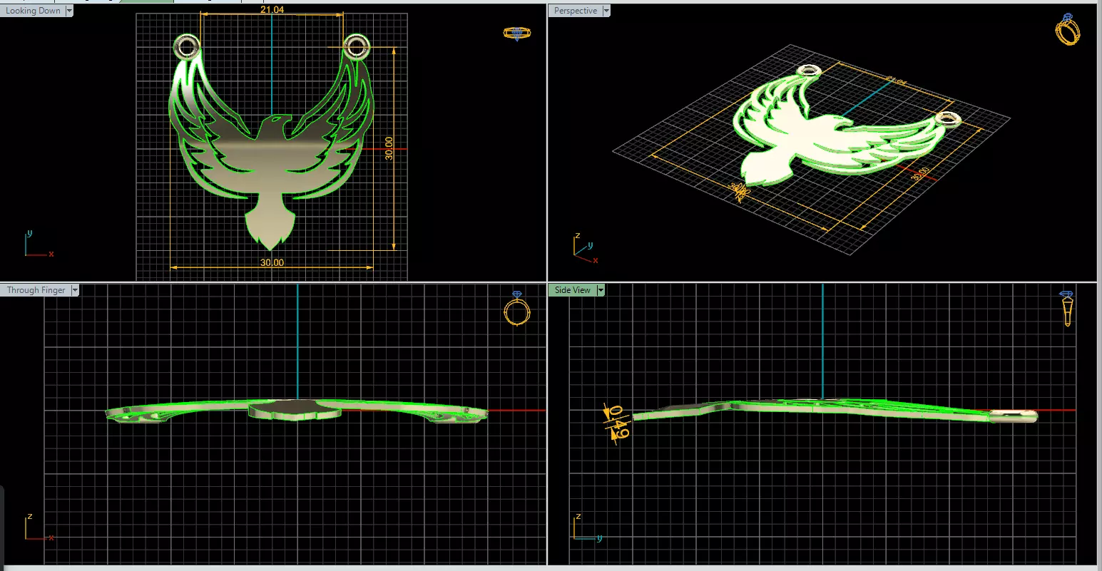 The Majestic Eagle Pendant CAD File Item 24 3D print model_5