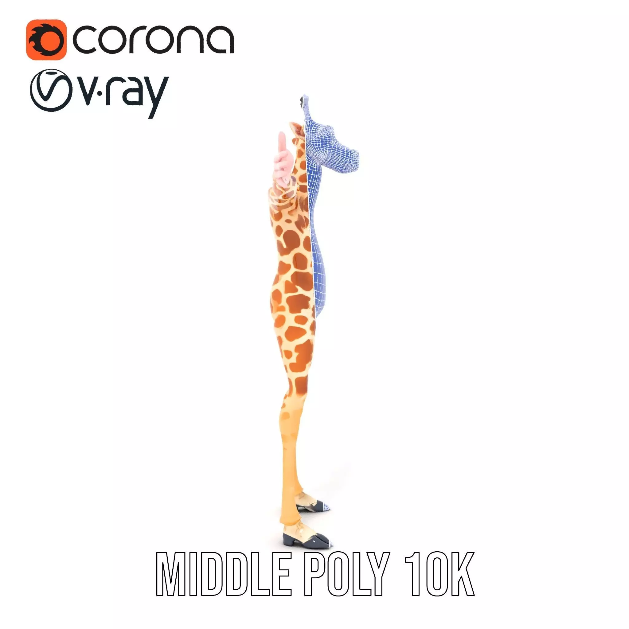 Cartoon Giraffe Character model pack Low-poly 3D model_25