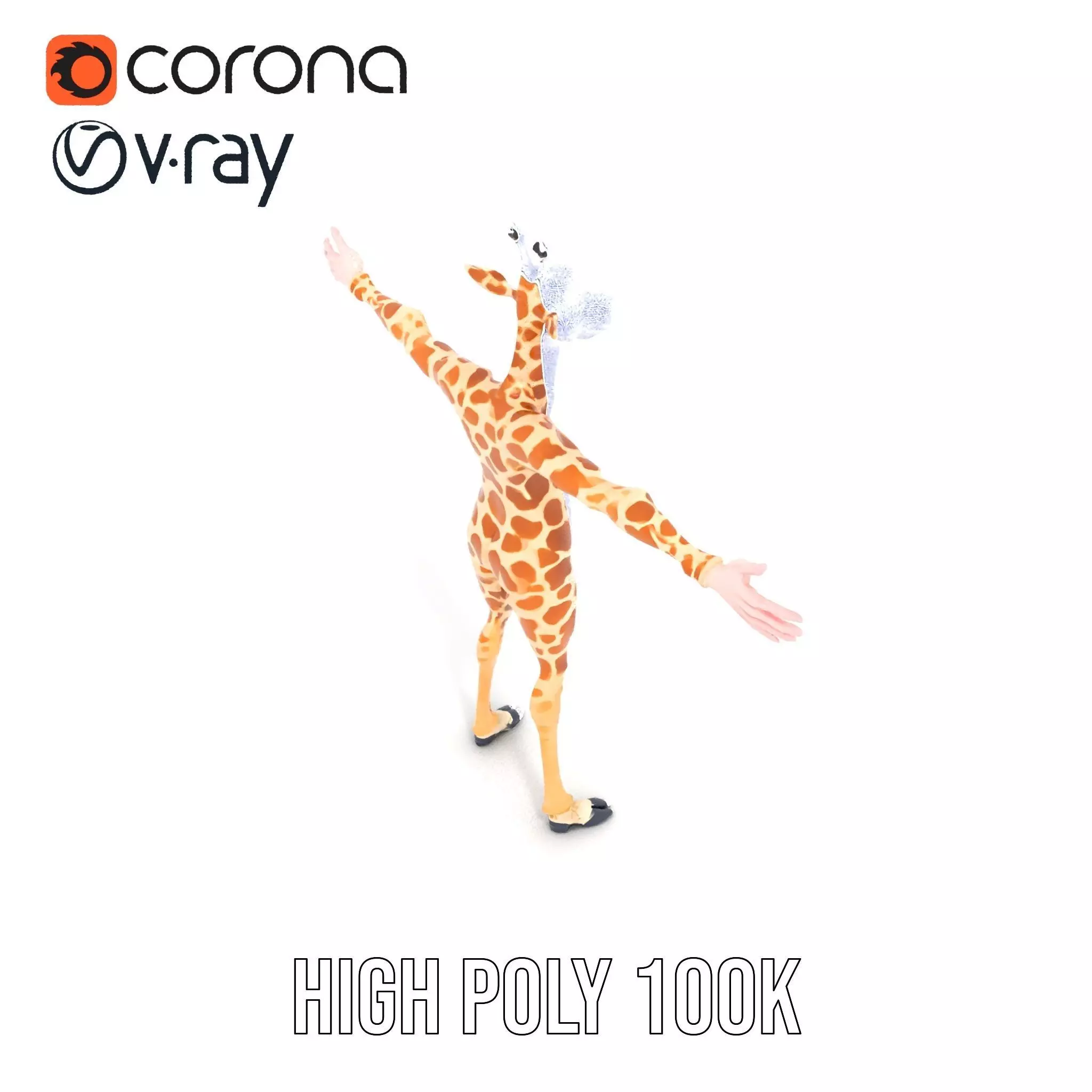 Cartoon Giraffe Character model pack Low-poly 3D model_27