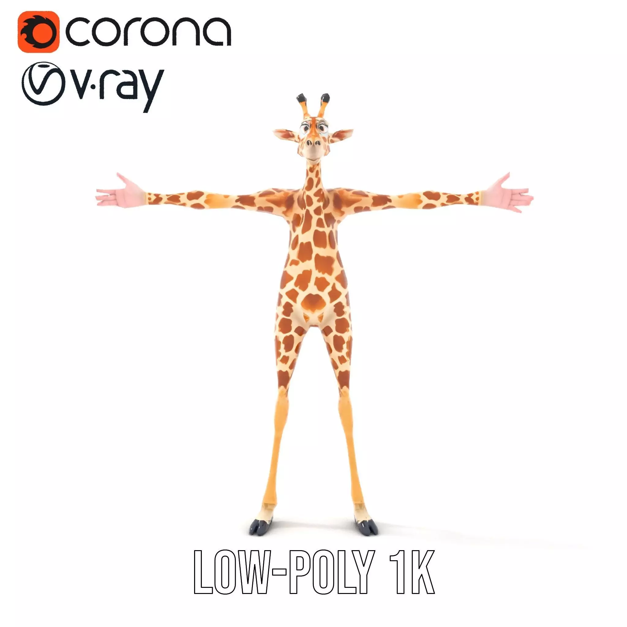 Cartoon Giraffe Character model pack Low-poly 3D model_26