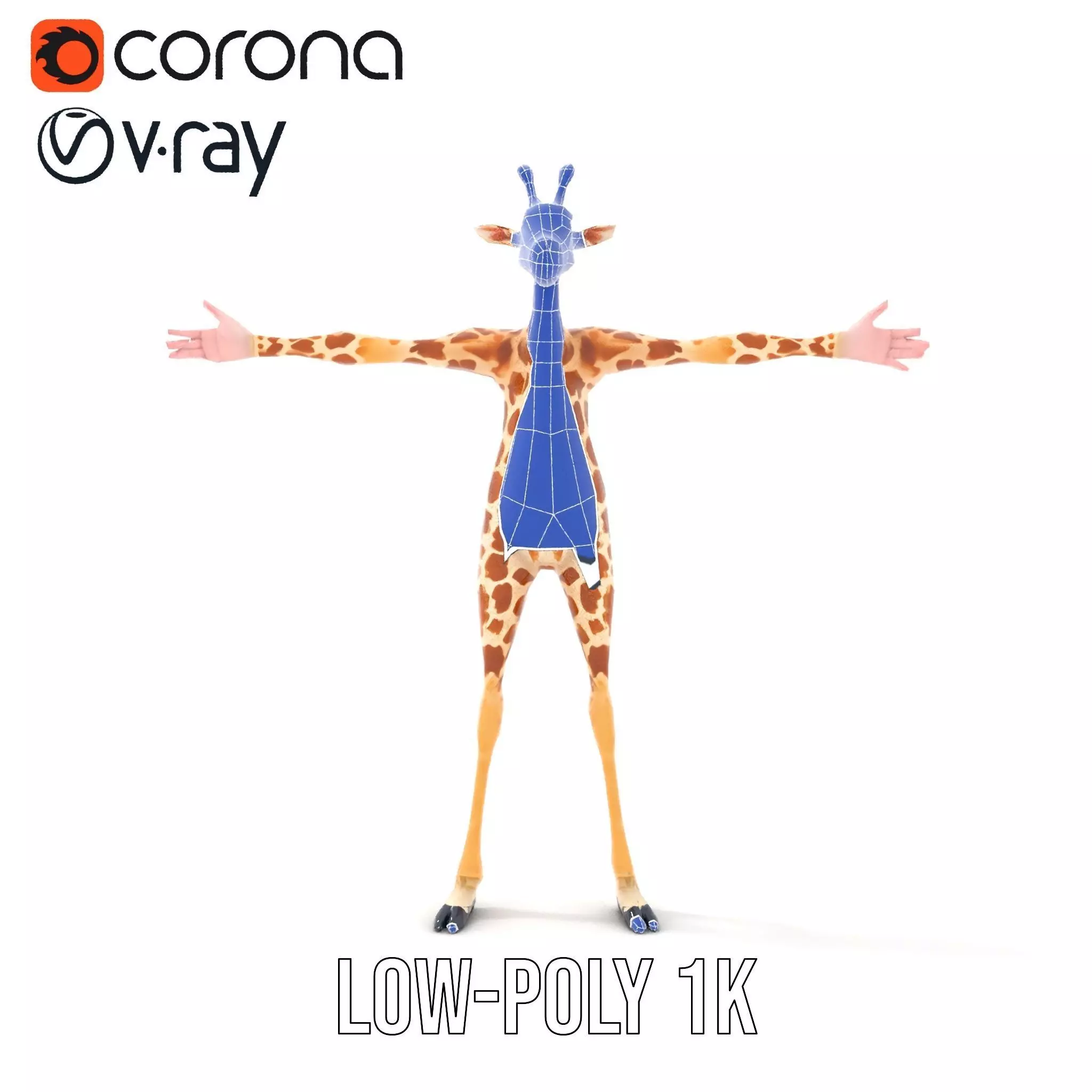 Cartoon Giraffe Character model pack Low-poly 3D model_29