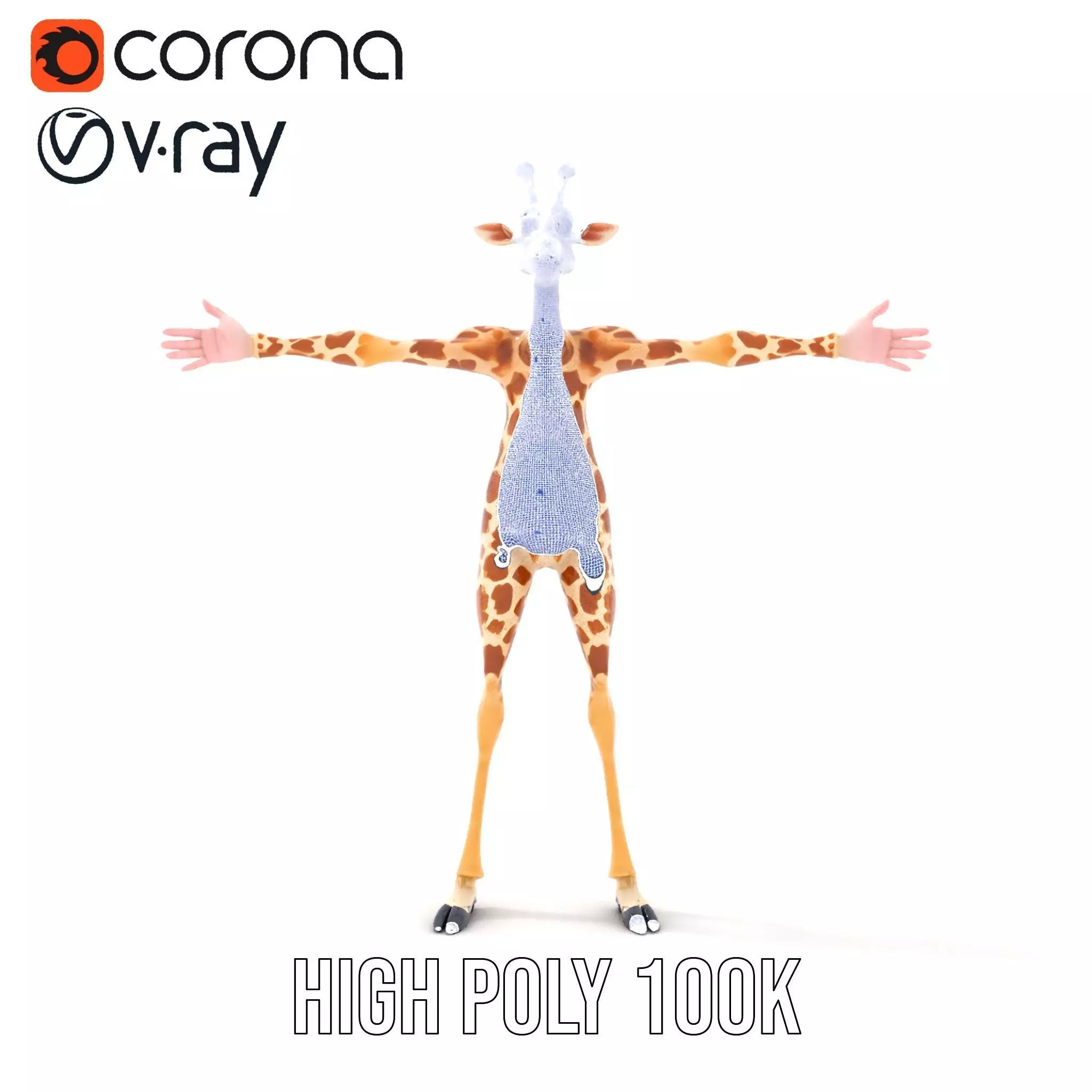 Cartoon Giraffe Character model pack Low-poly 3D model_32