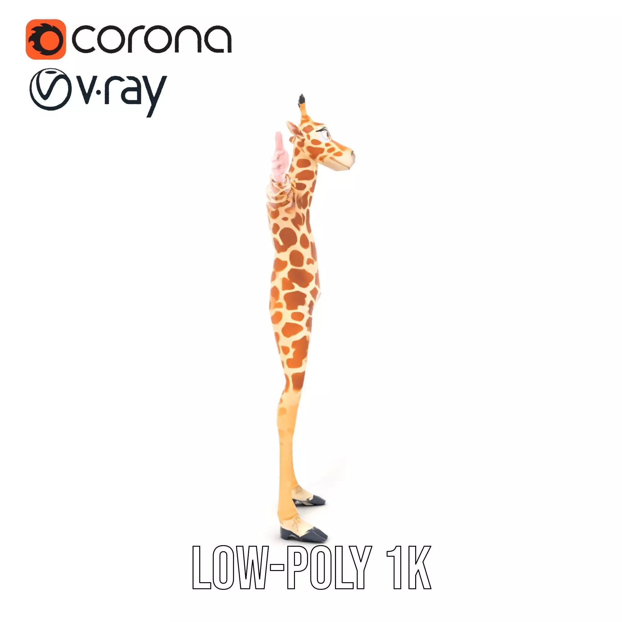 Cartoon Giraffe Character model pack Low-poly 3D model_21