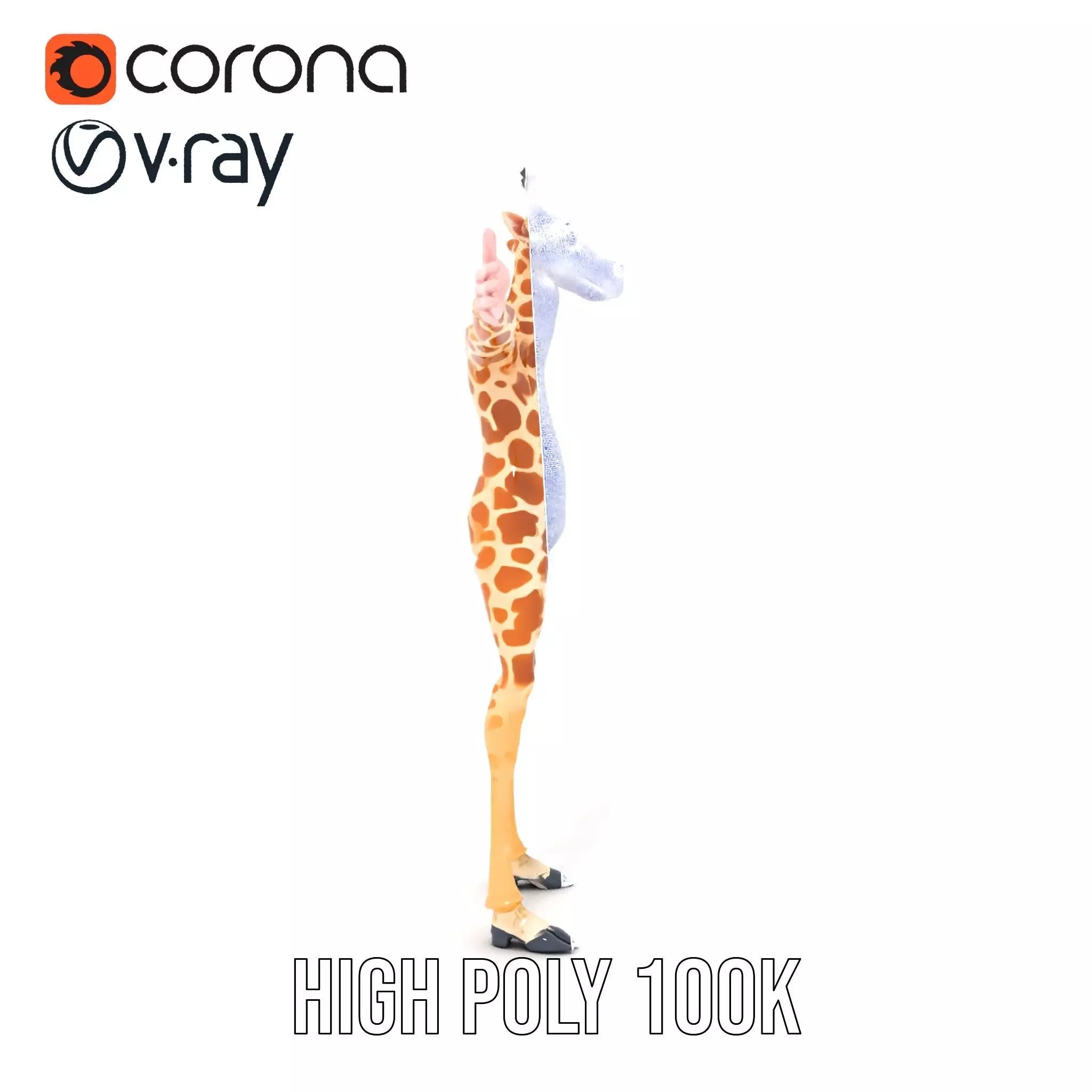 Cartoon Giraffe Character model pack Low-poly 3D model_35