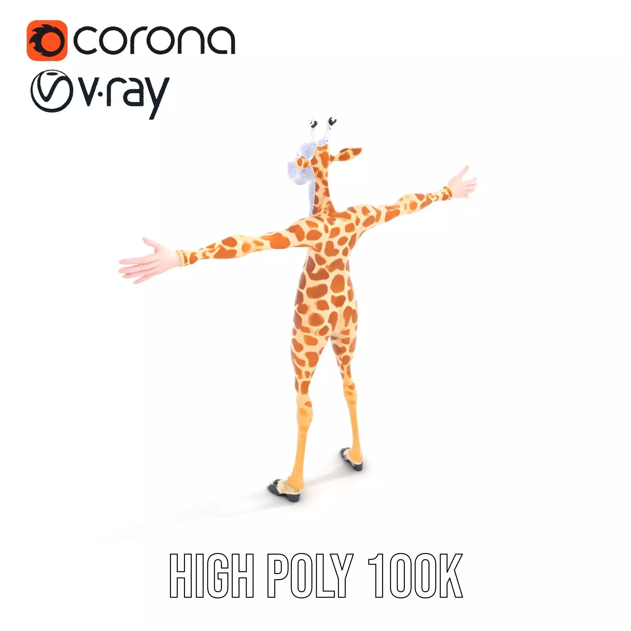 Cartoon Giraffe Character model pack Low-poly 3D model_34