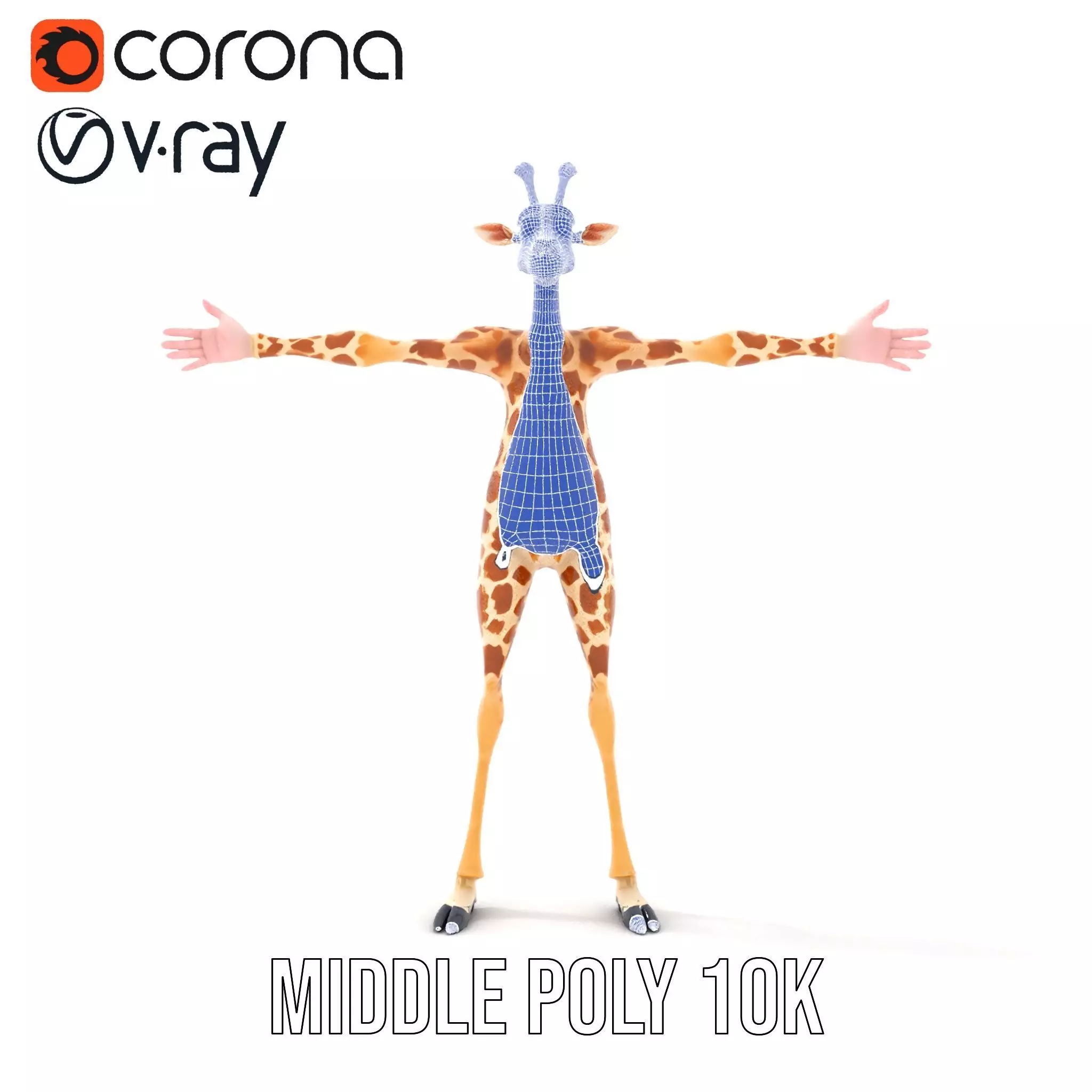 Cartoon Giraffe Character model pack Low-poly 3D model_28