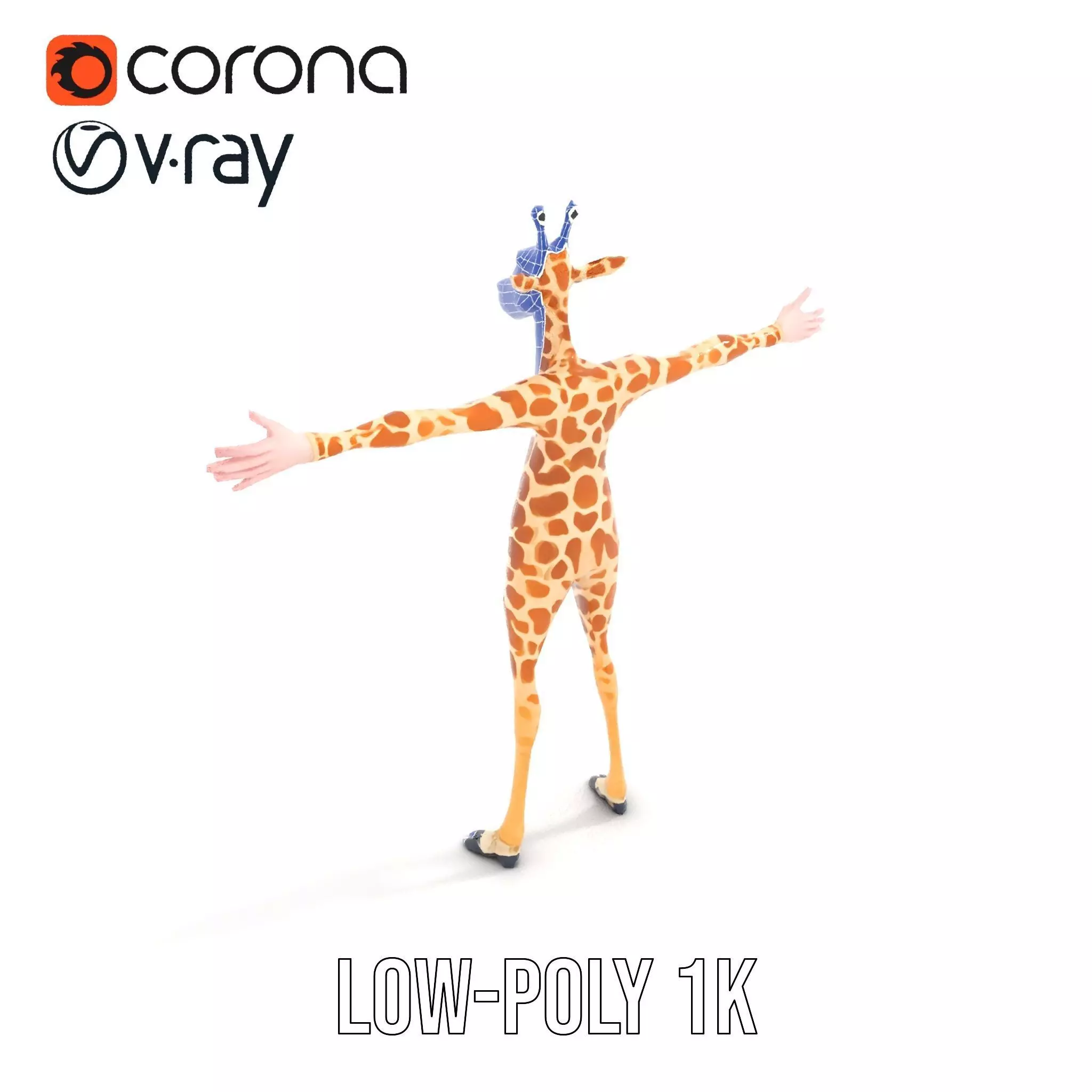 Cartoon Giraffe Character model pack Low-poly 3D model_18