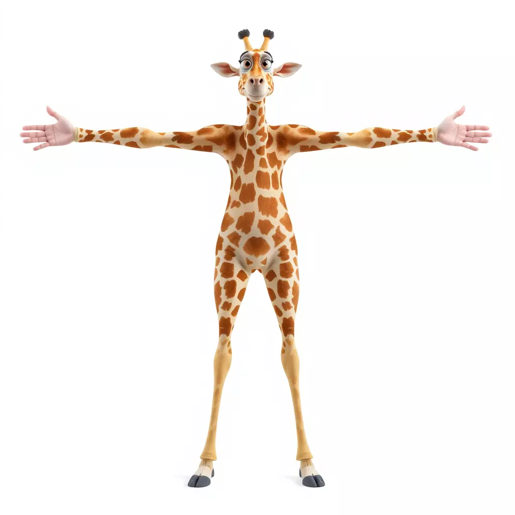 Cartoon Giraffe Character model pack Low-poly 3D model_3