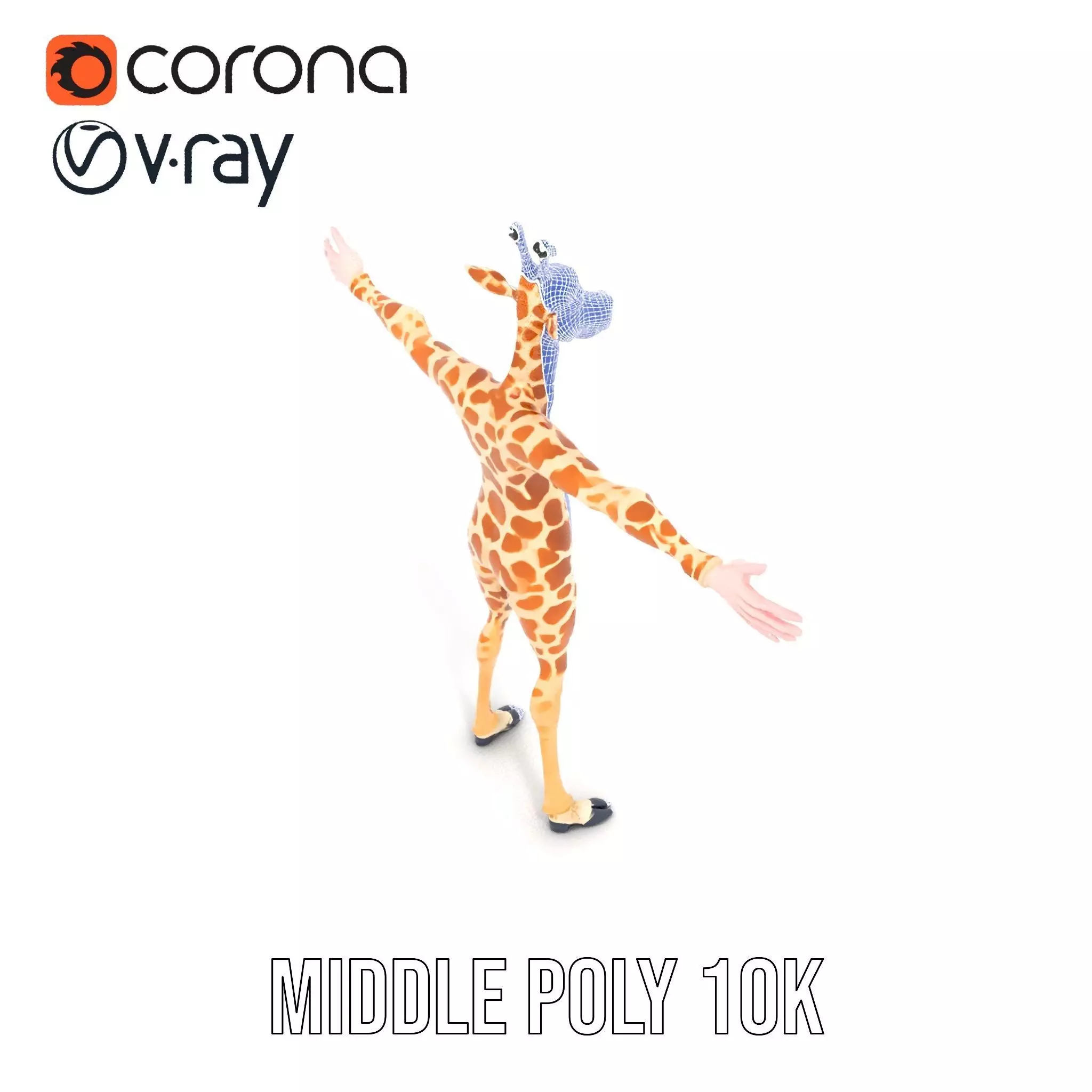Cartoon Giraffe Character model pack Low-poly 3D model_30
