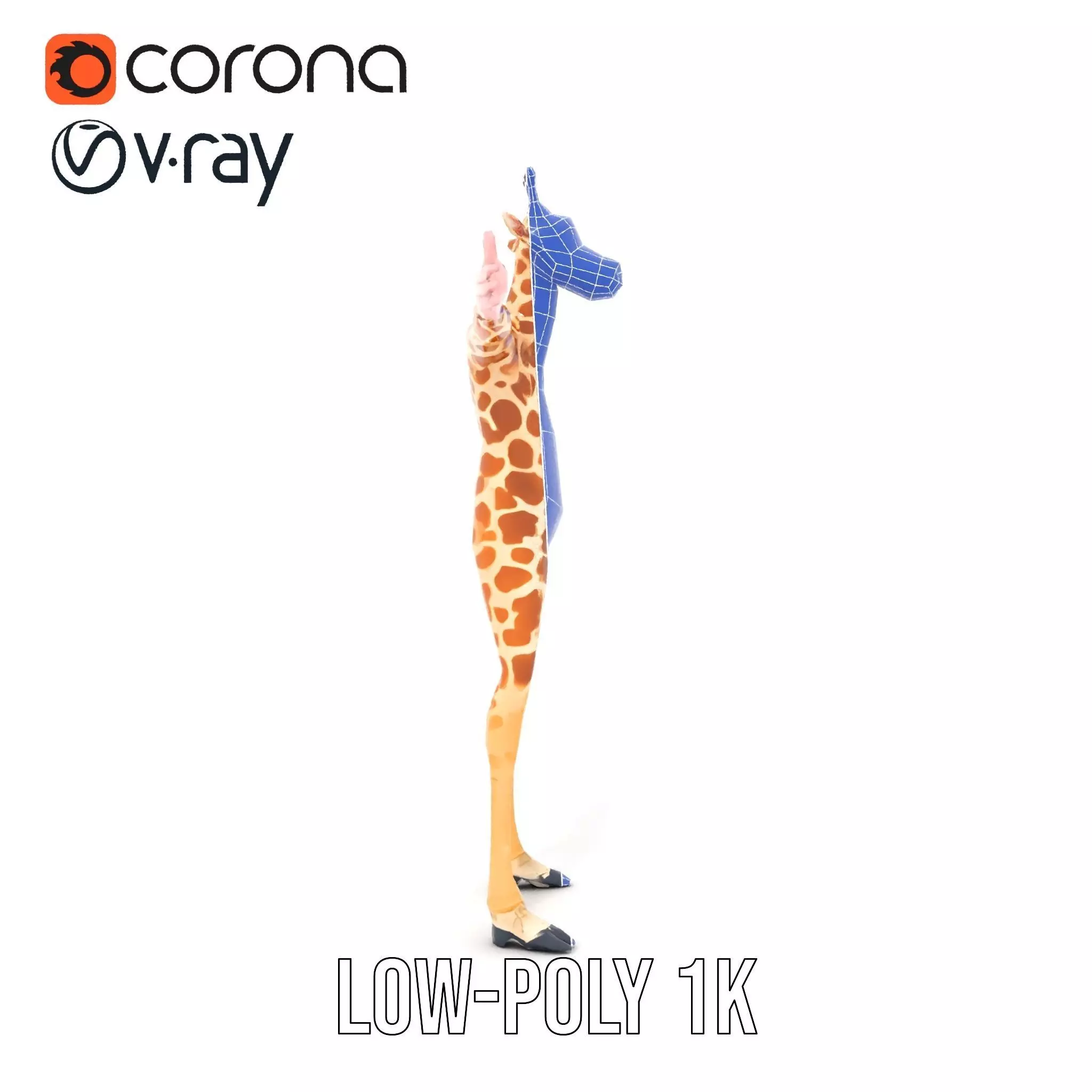 Cartoon Giraffe Character model pack Low-poly 3D model_15