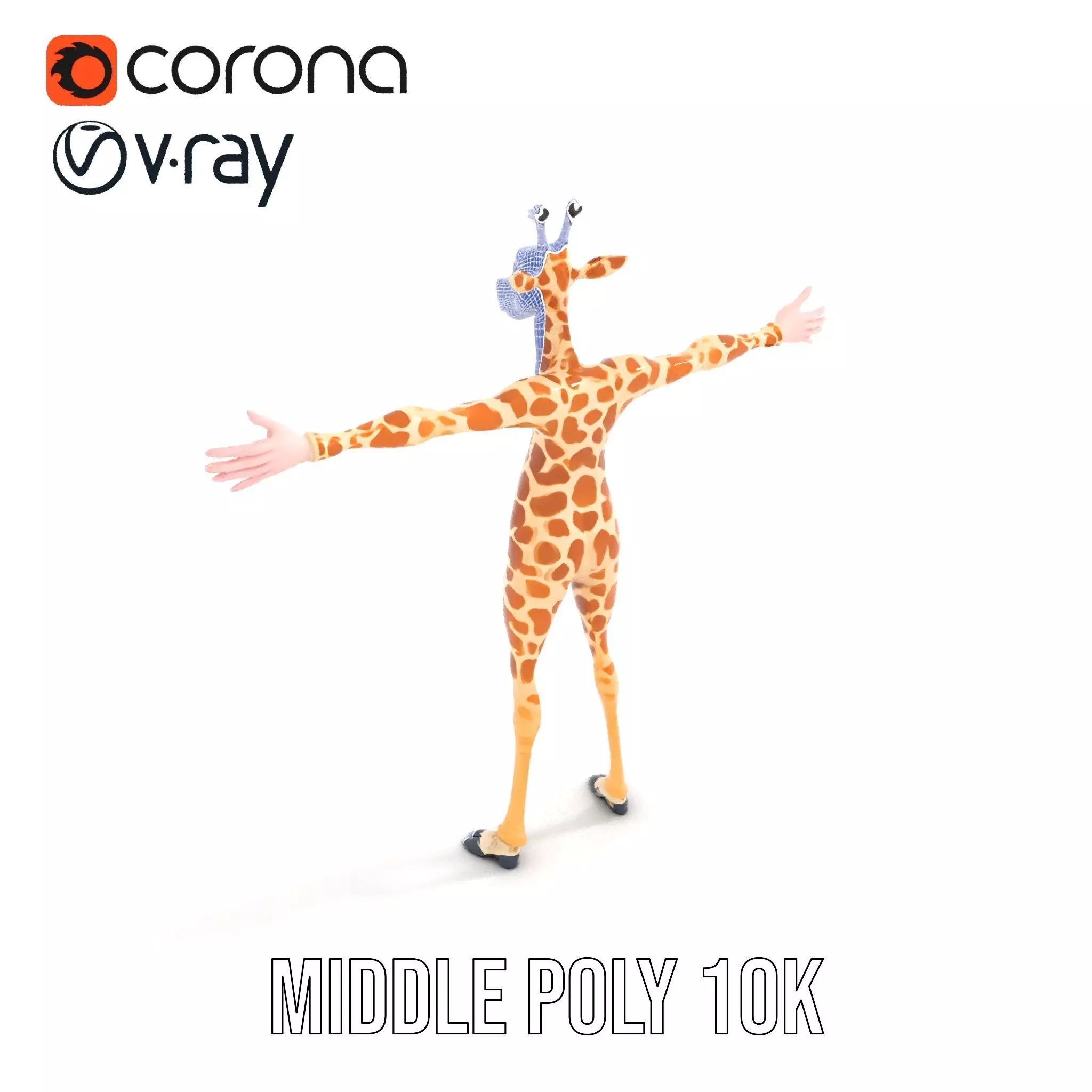 Cartoon Giraffe Character model pack Low-poly 3D model_23