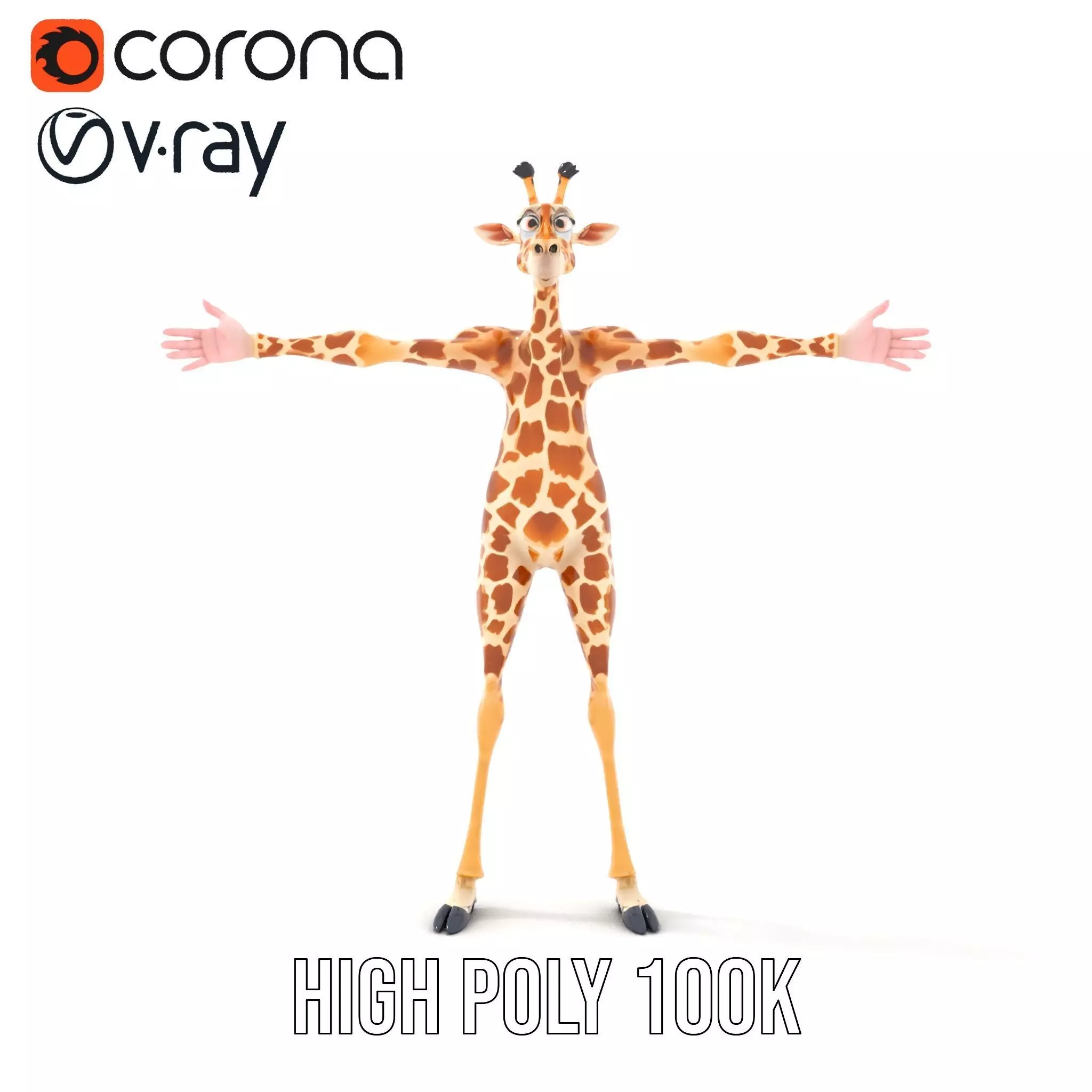 Cartoon Giraffe Character model pack Low-poly 3D model_22