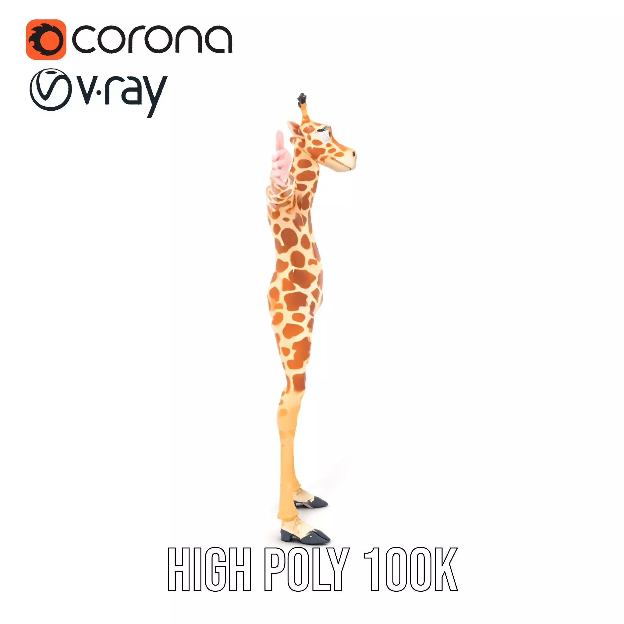 Cartoon Giraffe Character model pack Low-poly 3D model_33