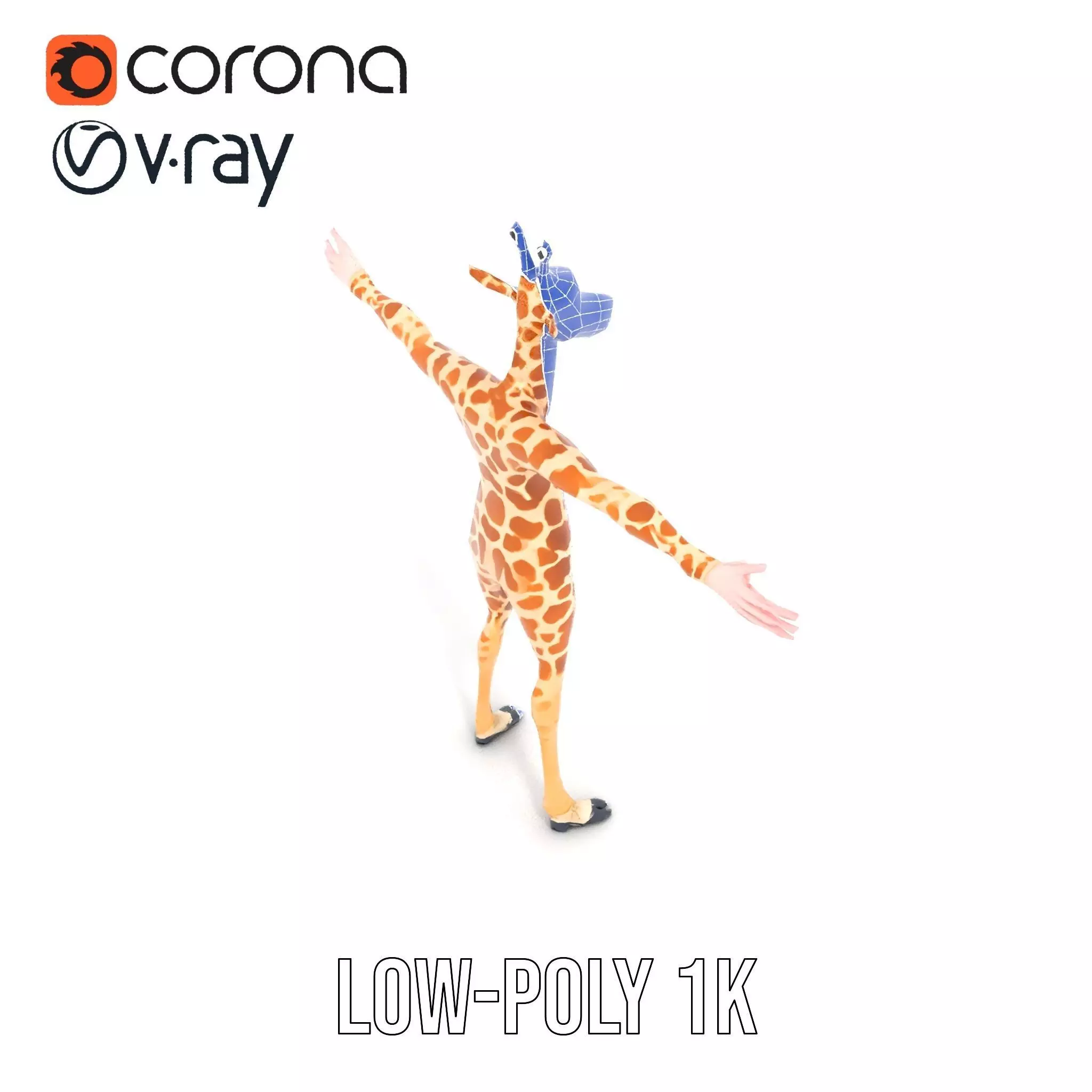 Cartoon Giraffe Character model pack Low-poly 3D model_31