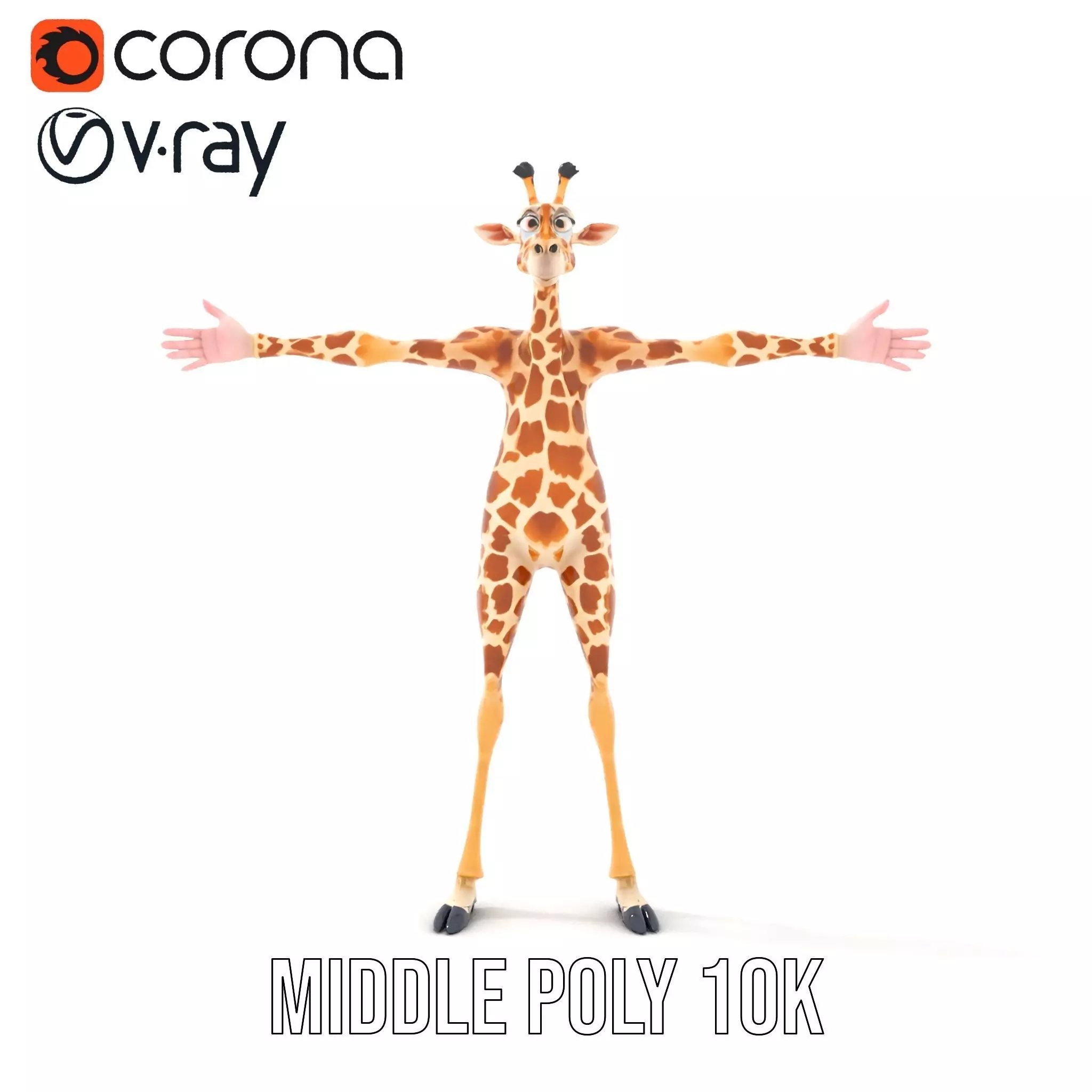 Cartoon Giraffe Character model pack Low-poly 3D model_20