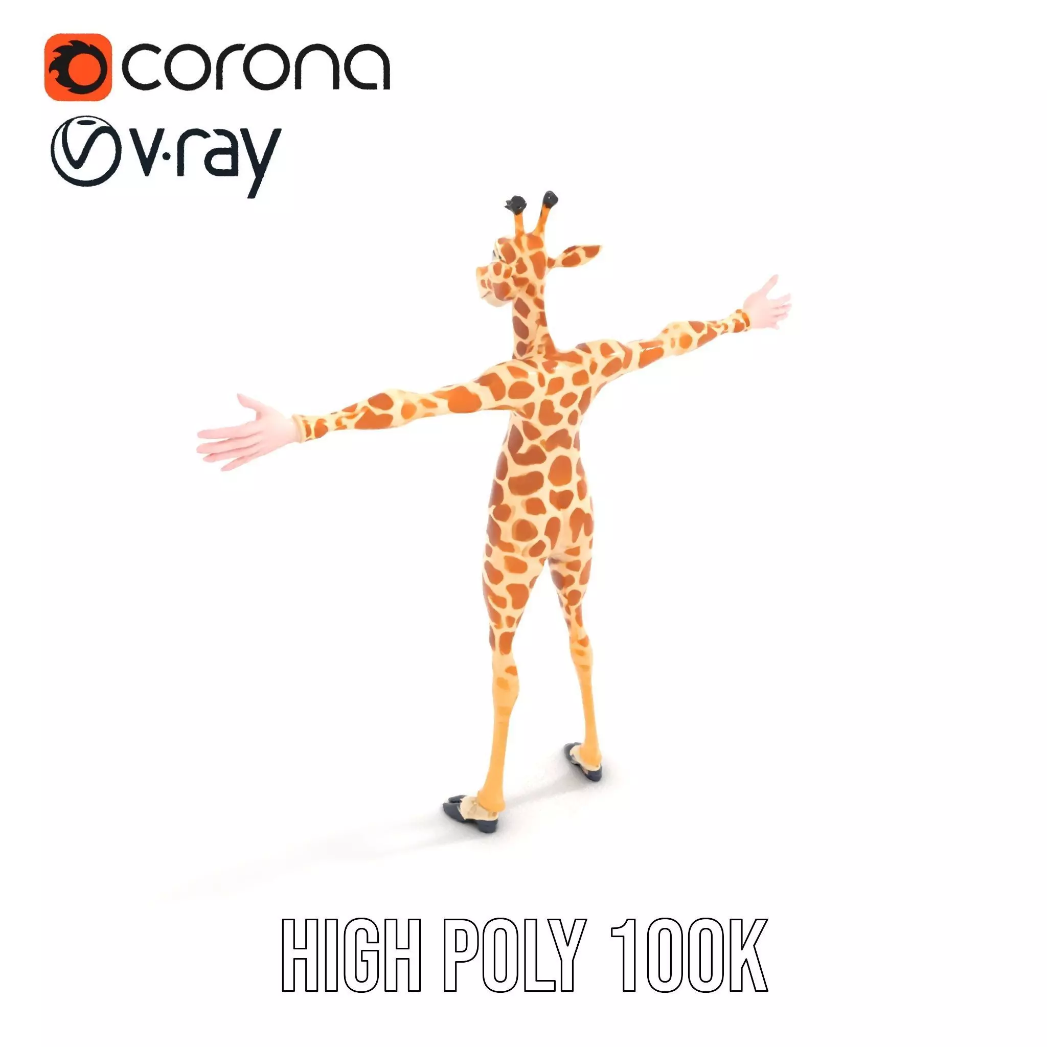 Cartoon Giraffe Character model pack Low-poly 3D model_16